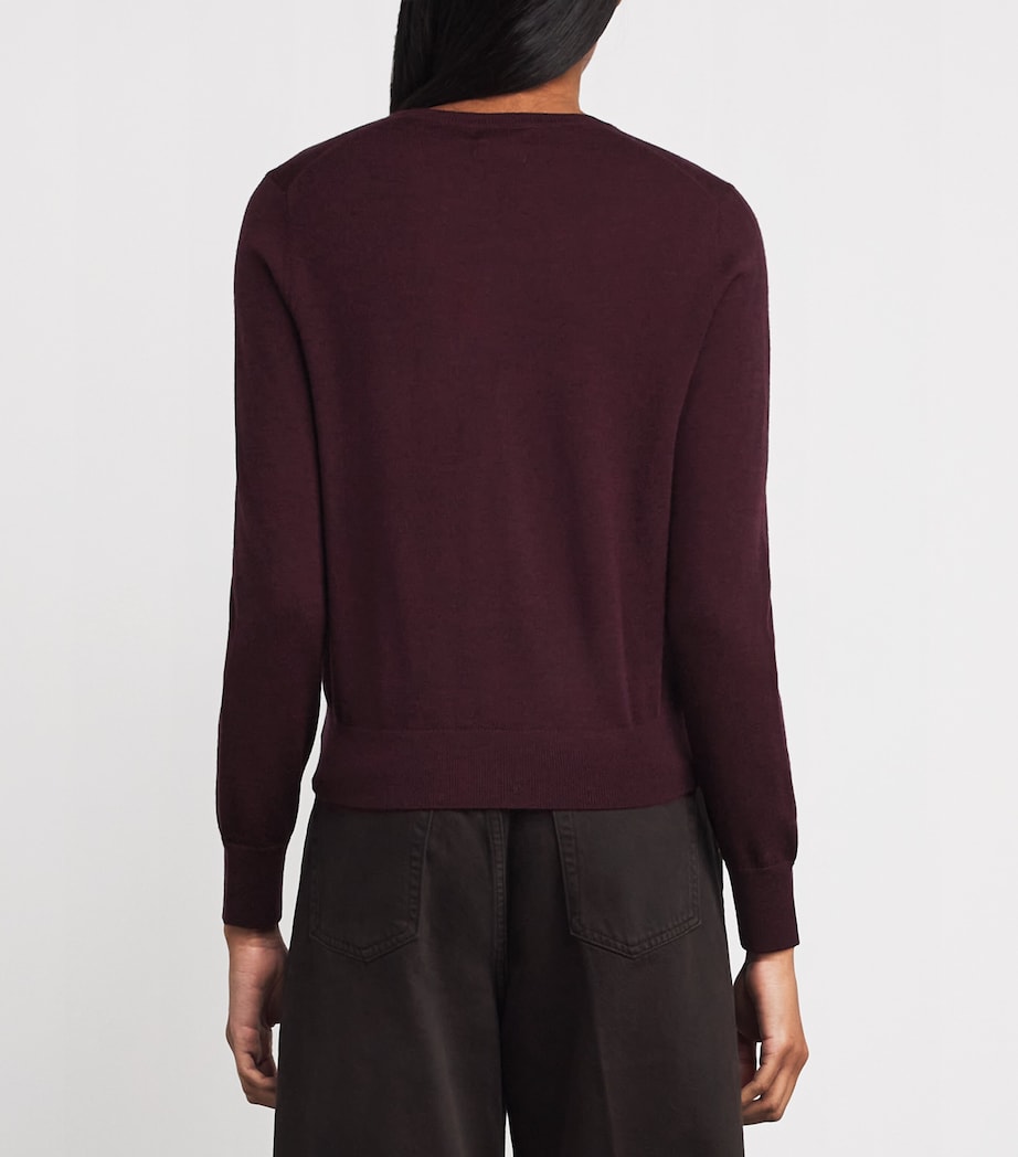 Wool Crew-Neck Sweater AGED WINE HEATHER Image 4