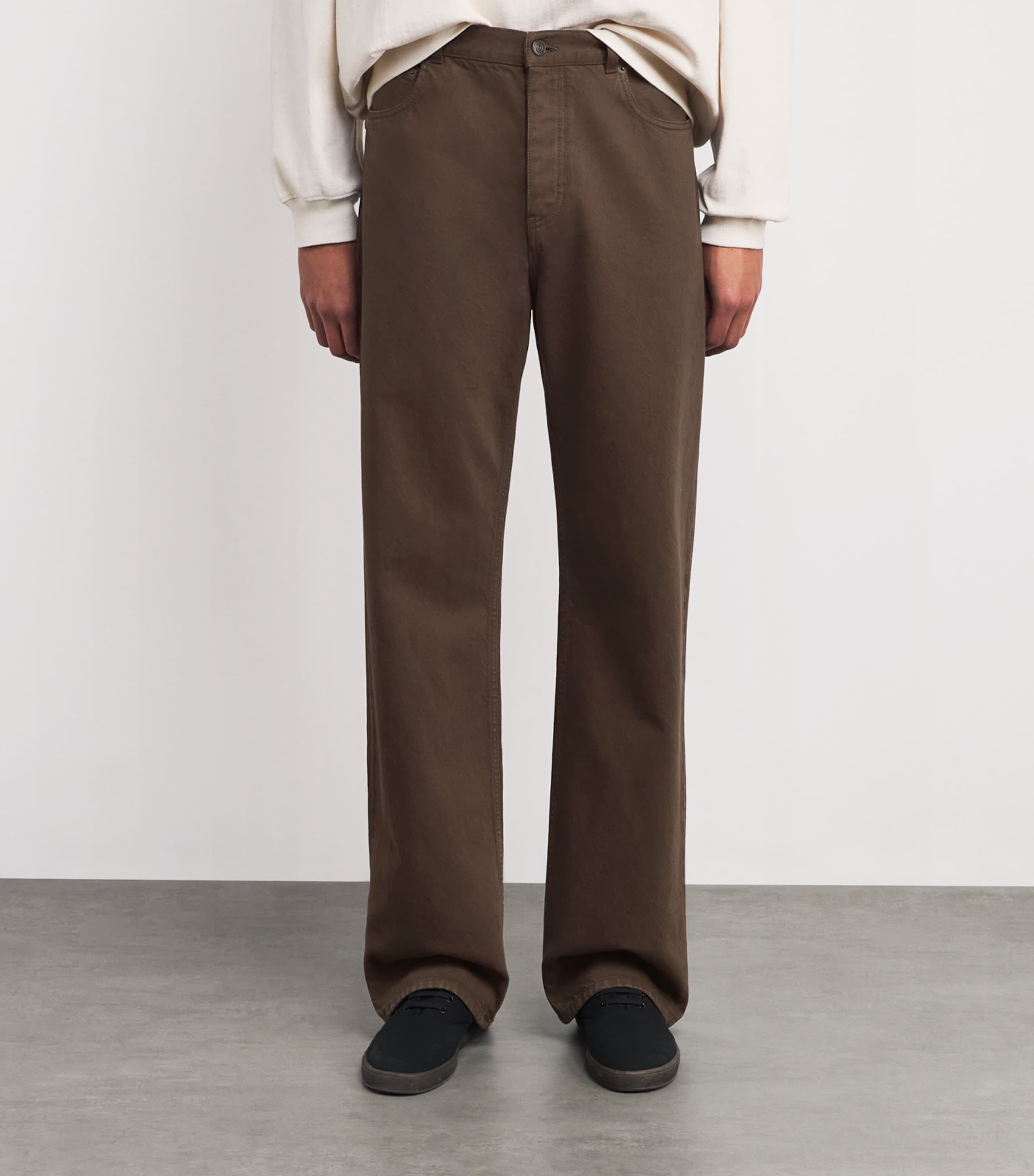 The Row Mens Siouxie Straight Jeans Brown Grey Image 3