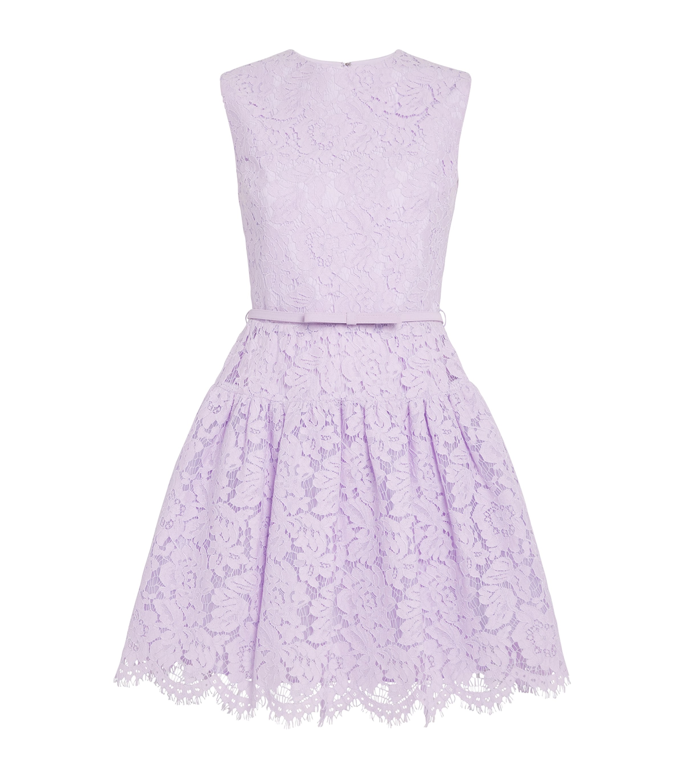 Self-portrait Sleeveless Lace Cotton Blend Mini Dress