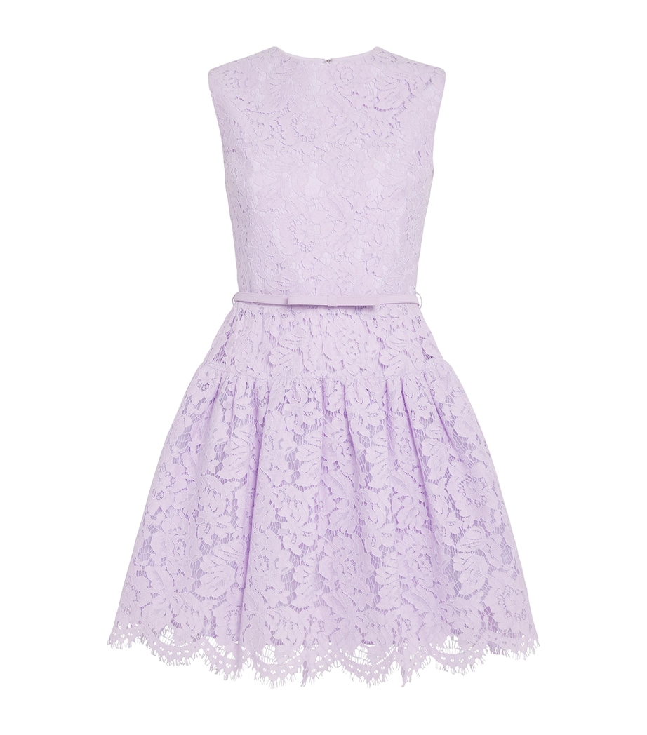 Lace Belted Mini Dress LILAC Image 1