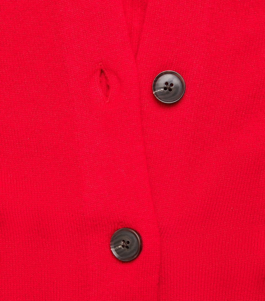 ME+EM Womens Wool-Cashmere Saddle-Shoulder Cardigan Scarlet Red Image 6