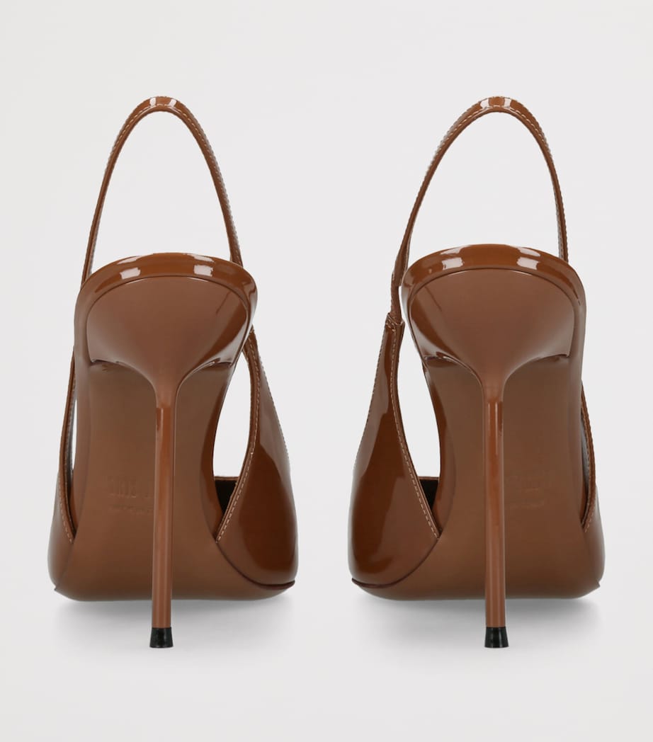 Paris Texas Patent Leather Lidia Slingback Pumps 105 Mid Brown Image 2