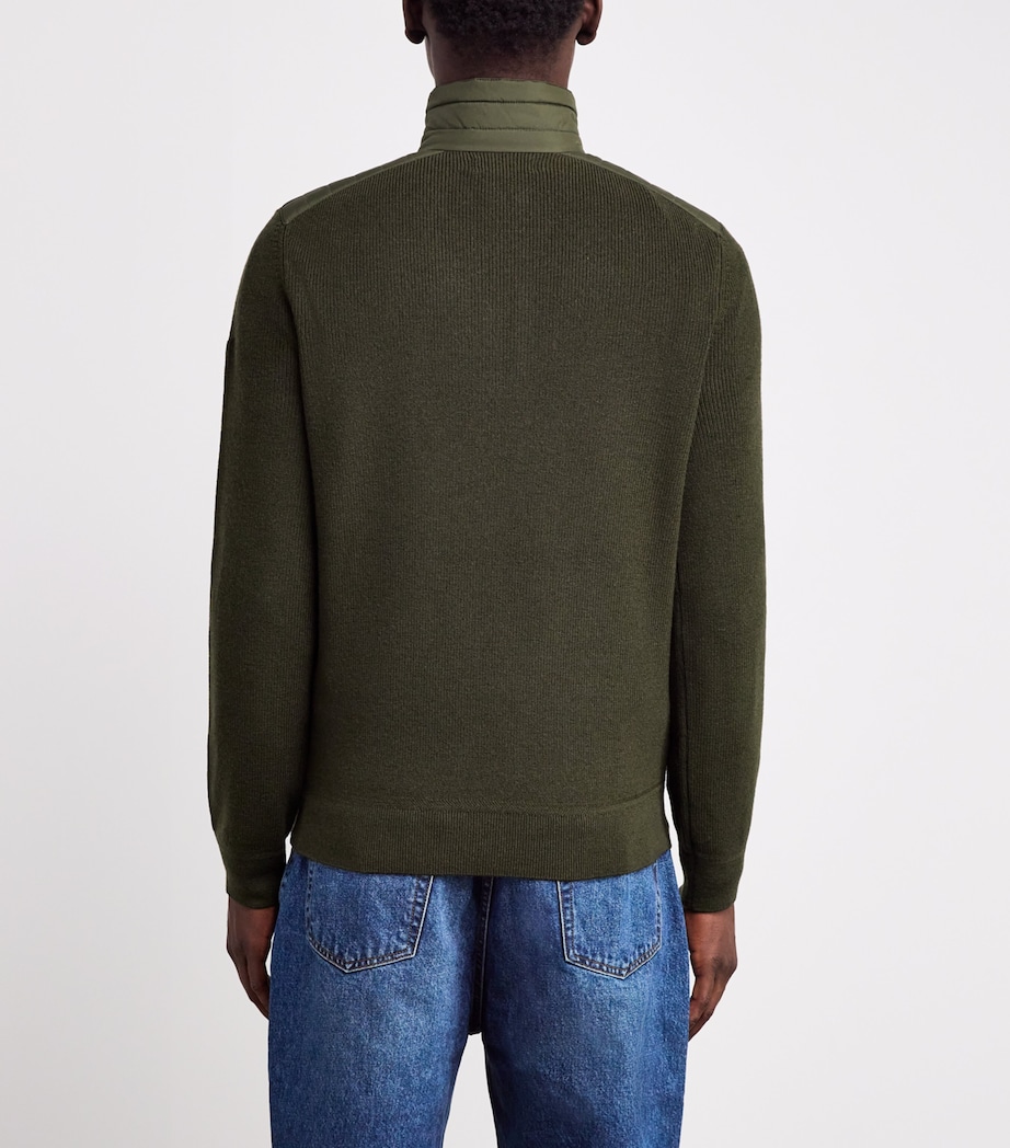 Wool Hybrid Quarter-Zip Sweater GREEN Image 4