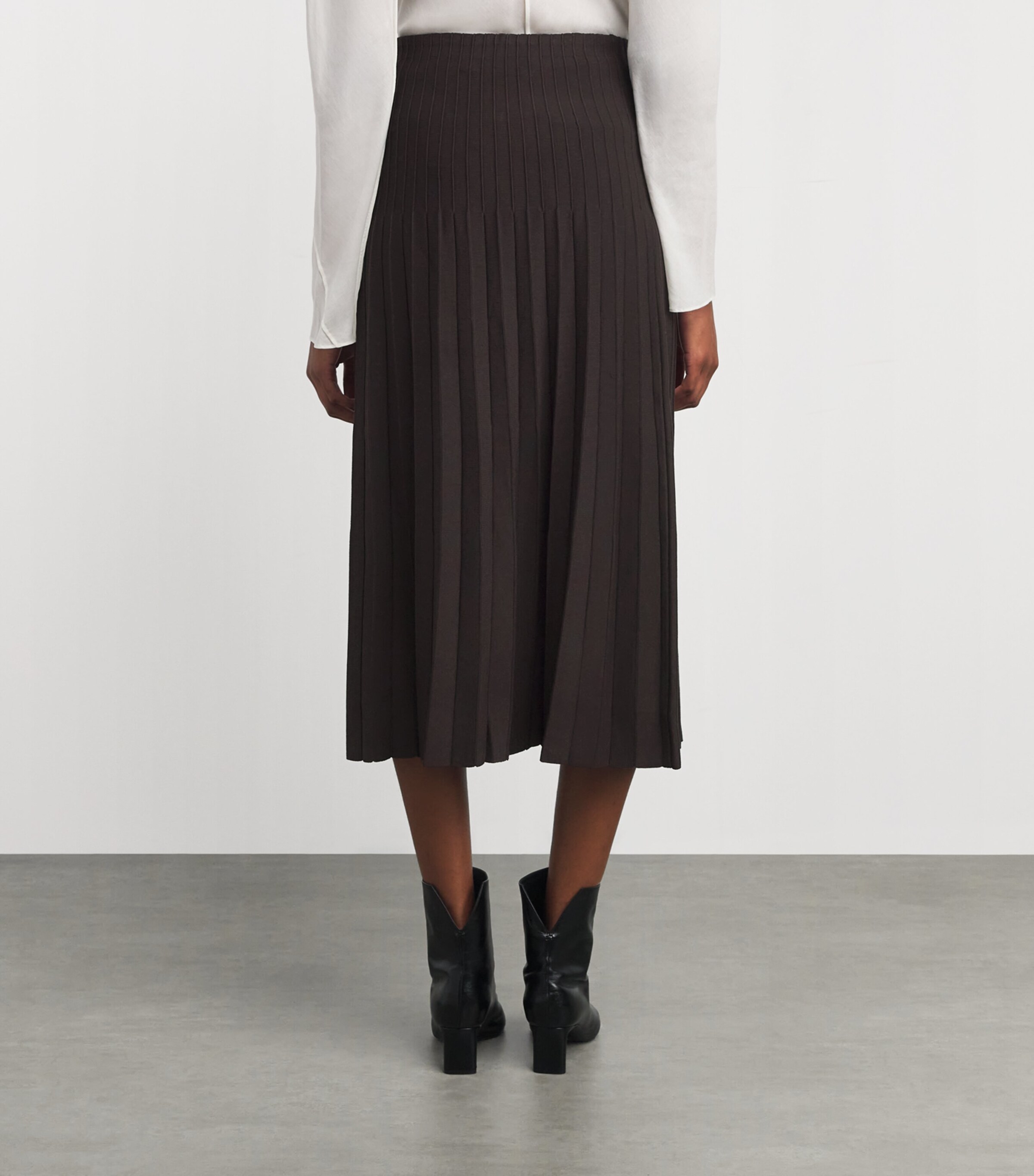 STAUD Womens Ribbed Lena Midi Skirt Eart Earth Image 4