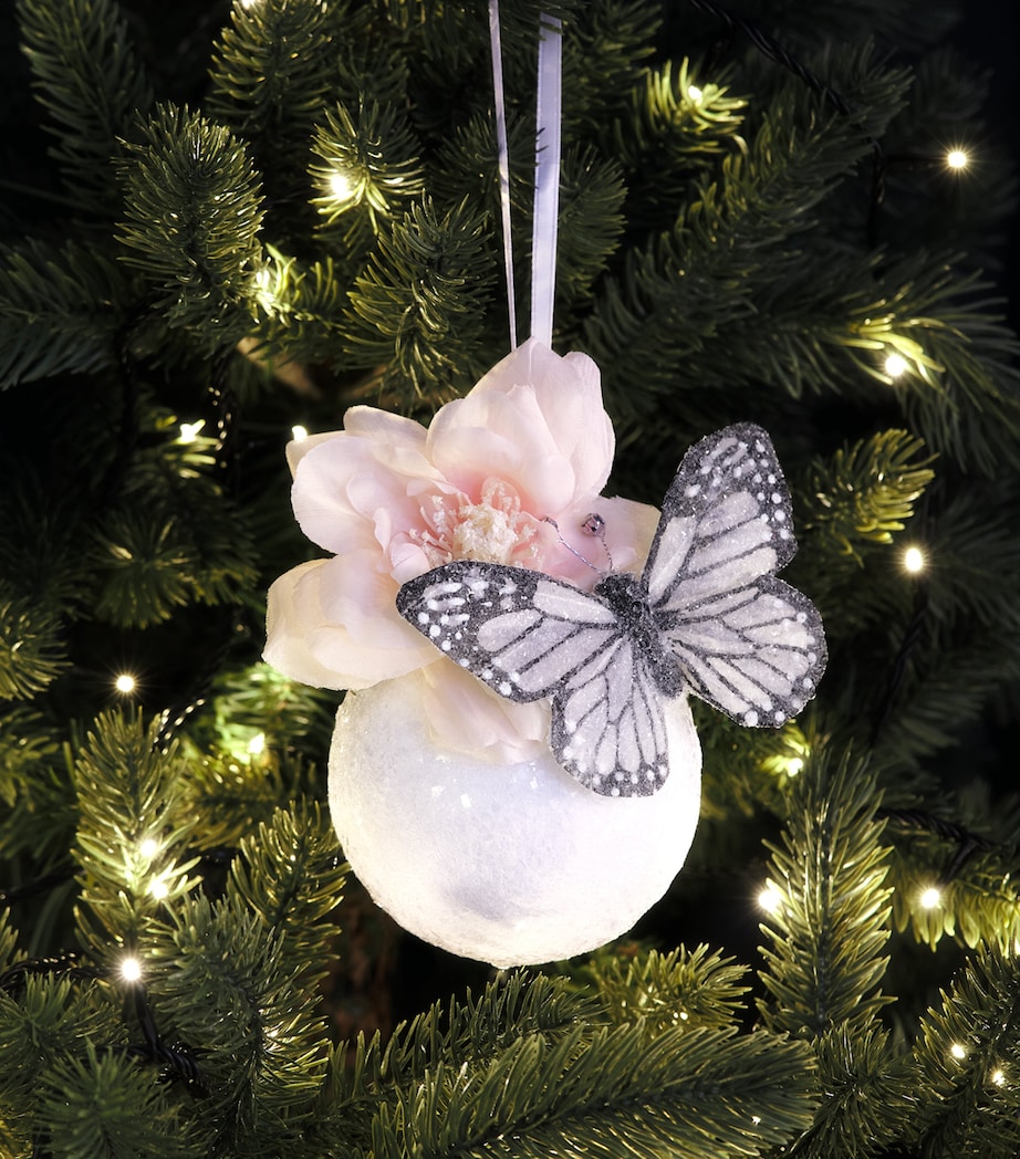 Harrods Glitter Butterfly Bauble White Image 3