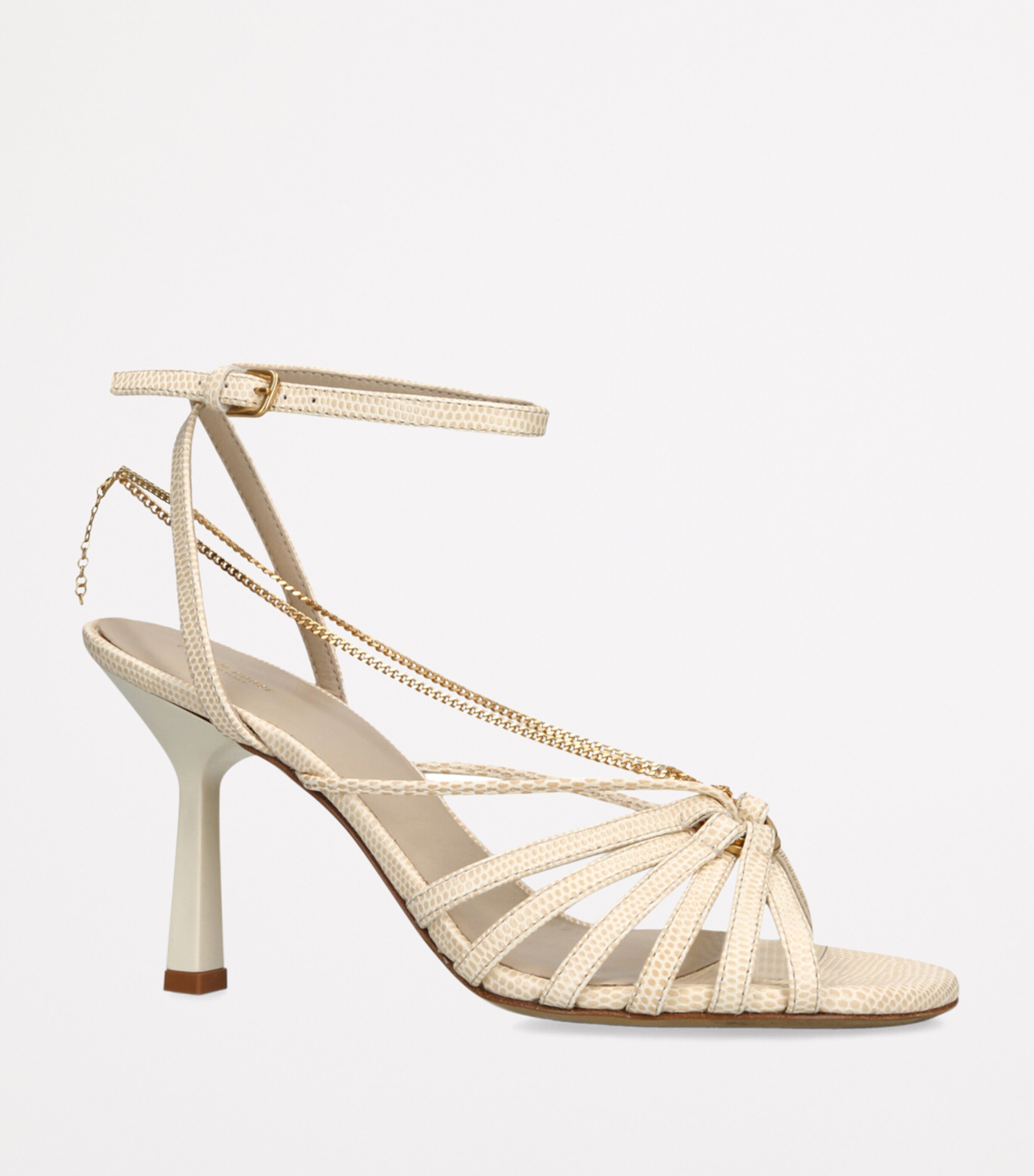 Leather Nico Heeled Sandals 90 CREAM COMB Image 3