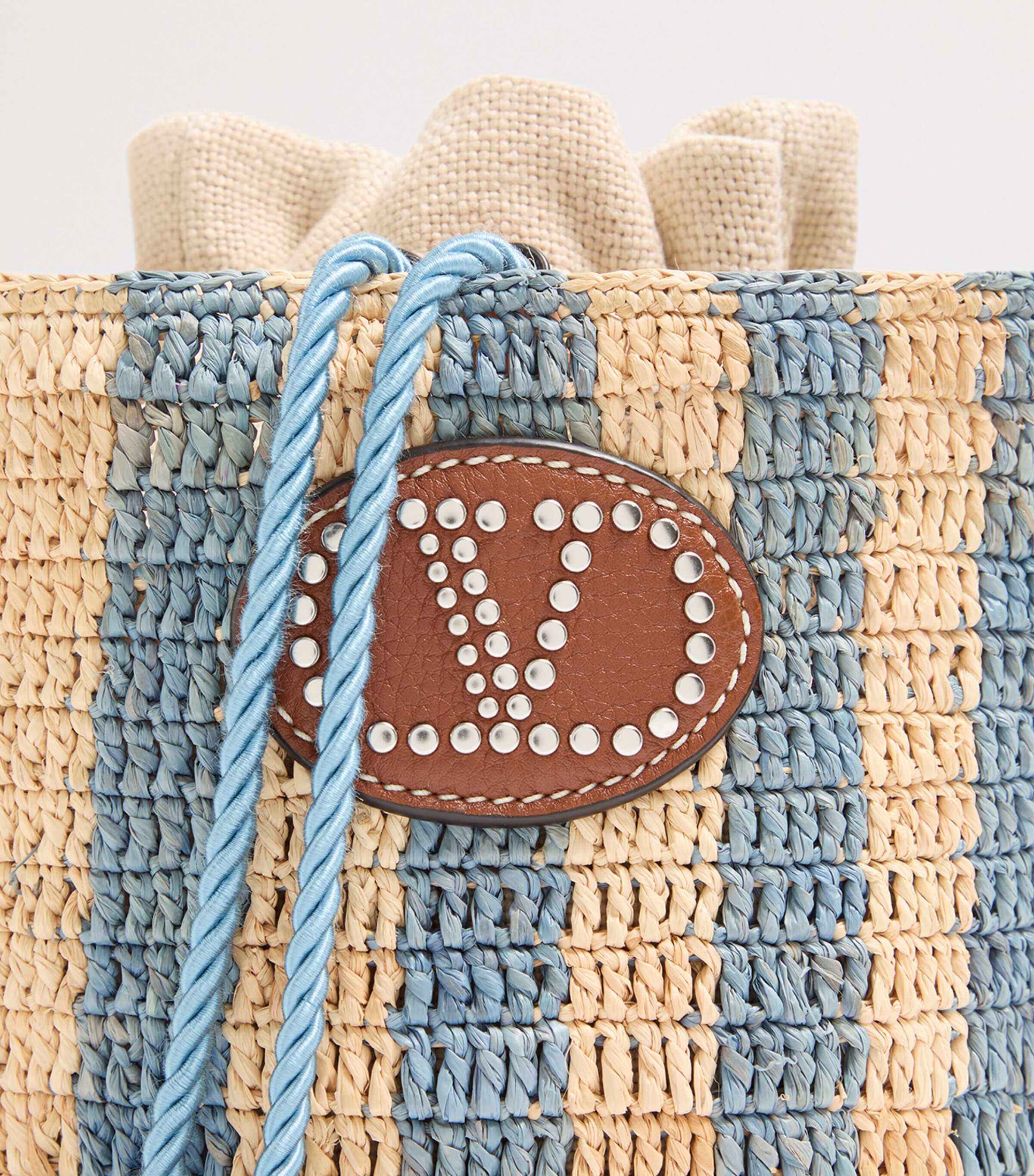 Valentino Garavani Straw VLogo Signature Bucket Bag Image 8