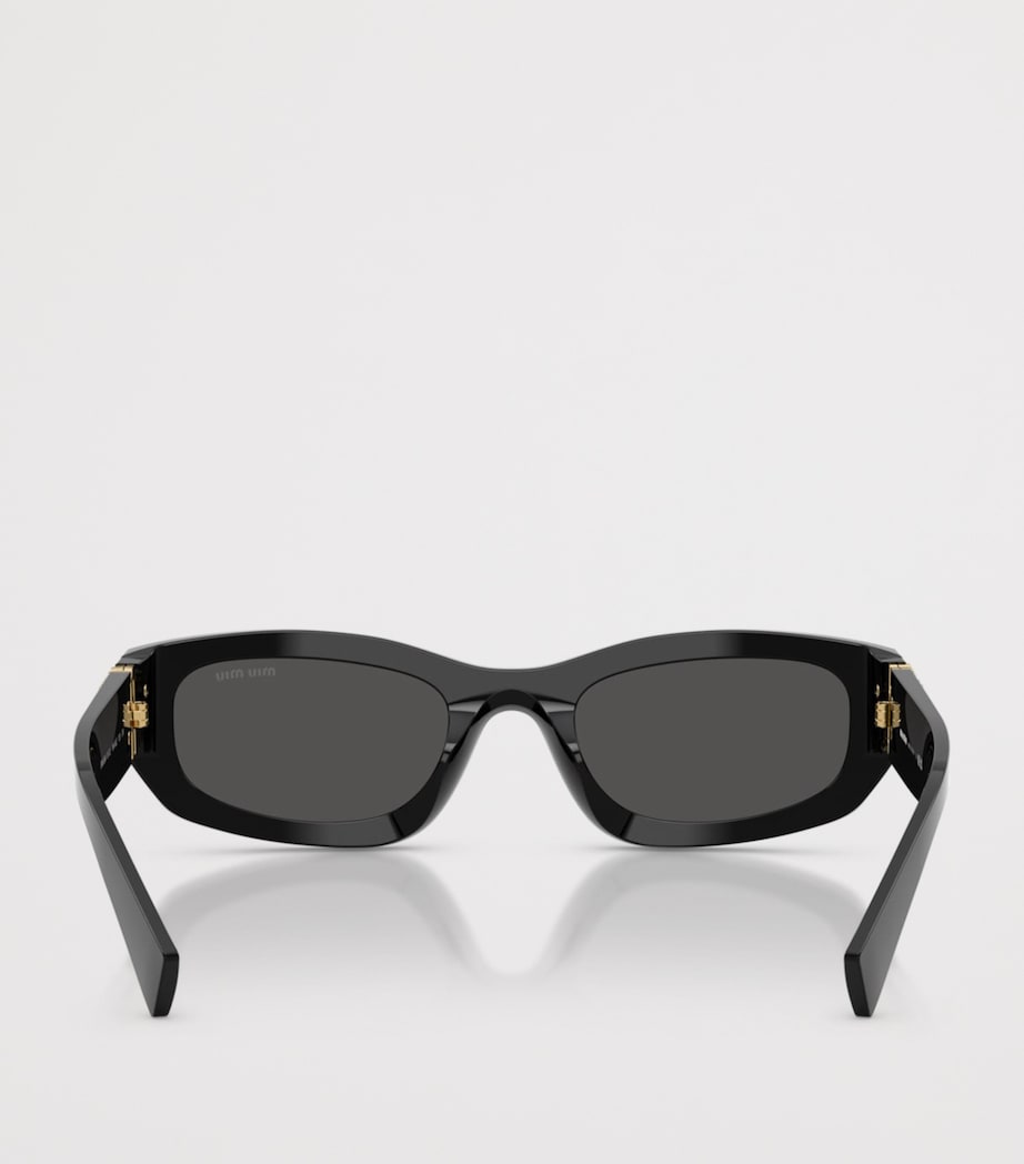 Miu Miu Irregular Rectangle Sunglasses Black Image 4