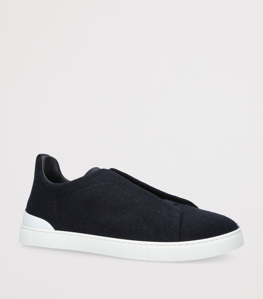 Cashmere Triple Stitch Sneakers NAVY Image 3