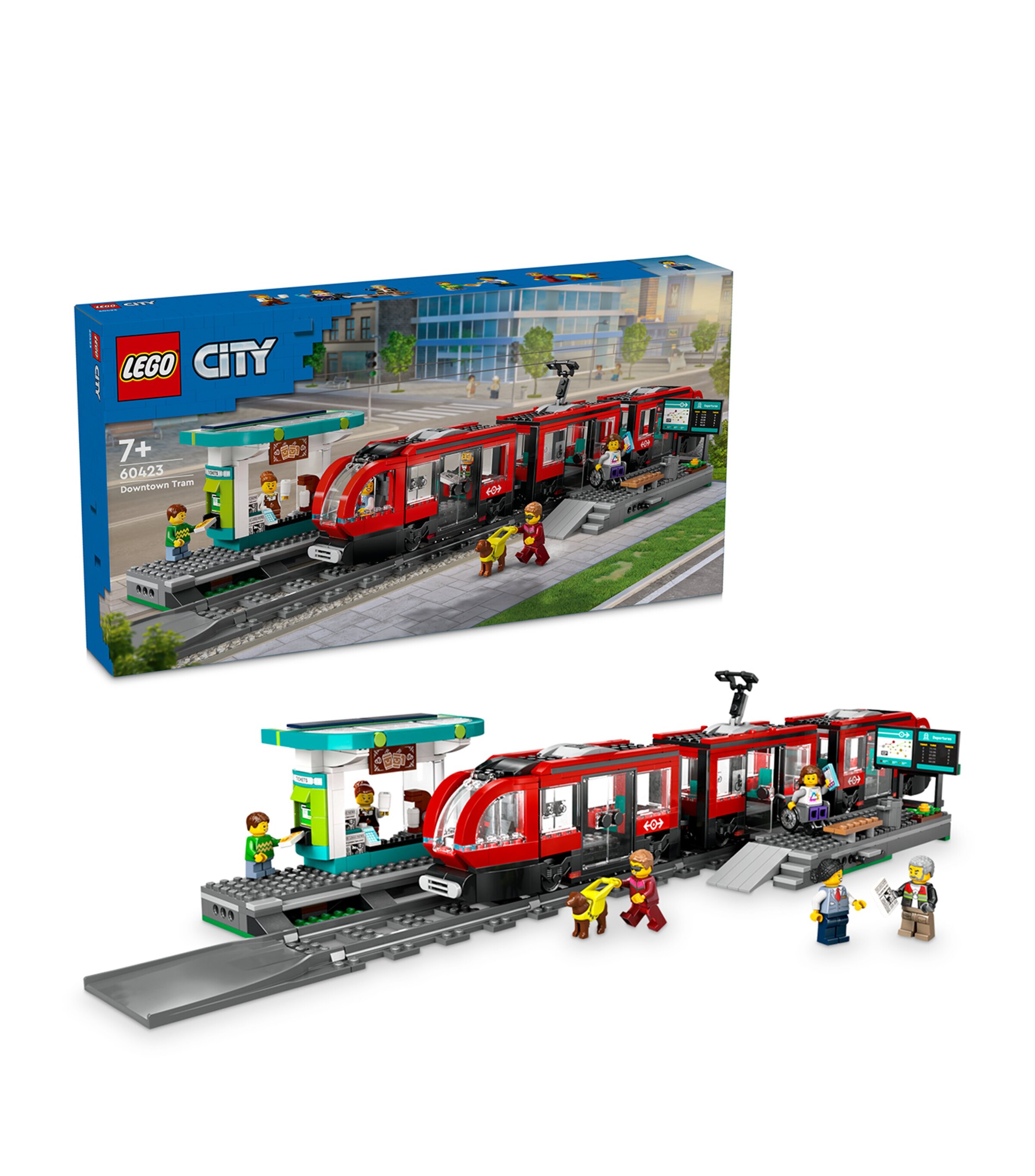 Lego City Downtown Tram and Station Building Toy Set 60423 Image 5
