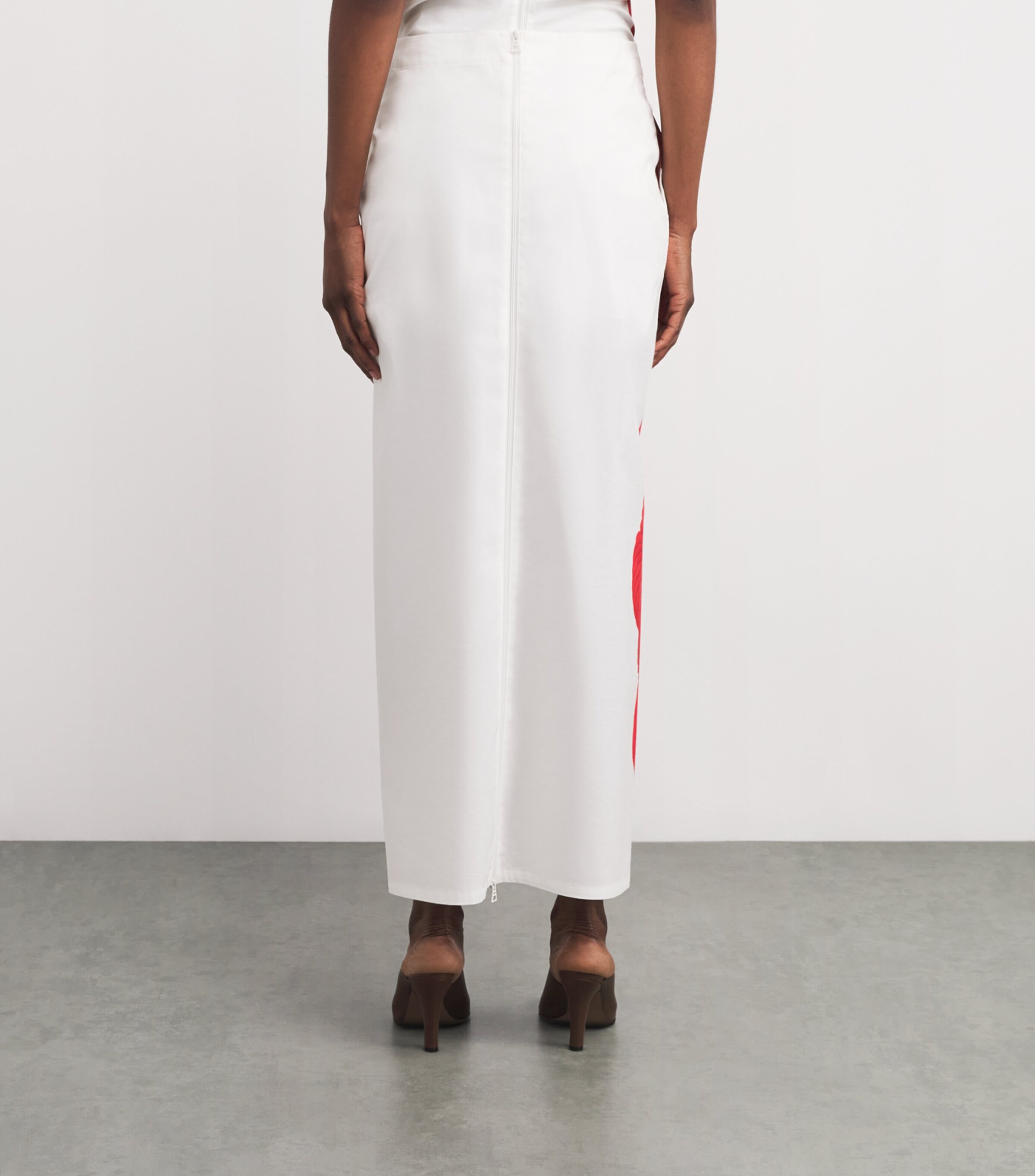 Cotton-Blend Knit As Represented Maxi Skirt RED Image 4