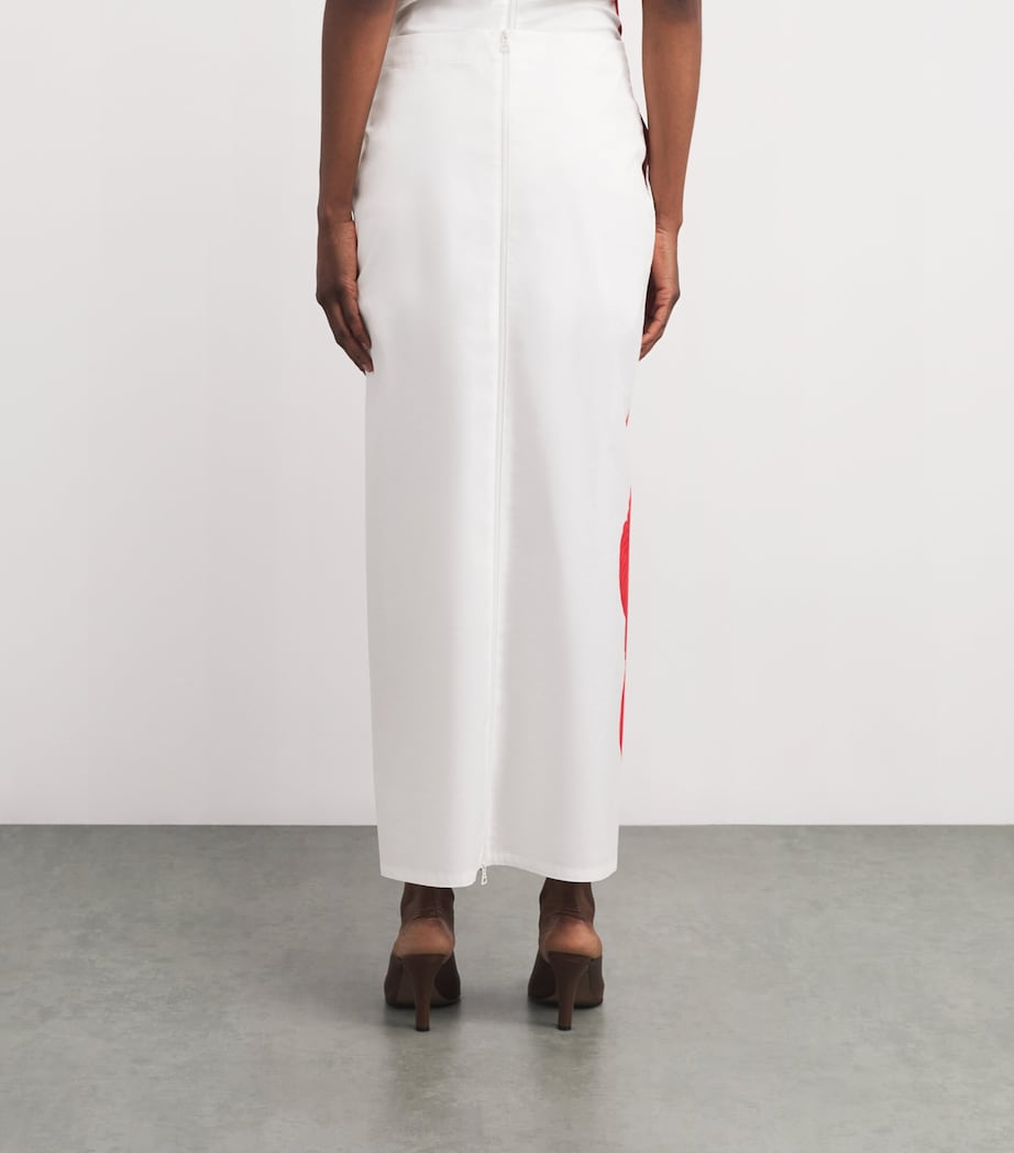 Cotton-Blend Knit As Represented Maxi Skirt RED Image 4