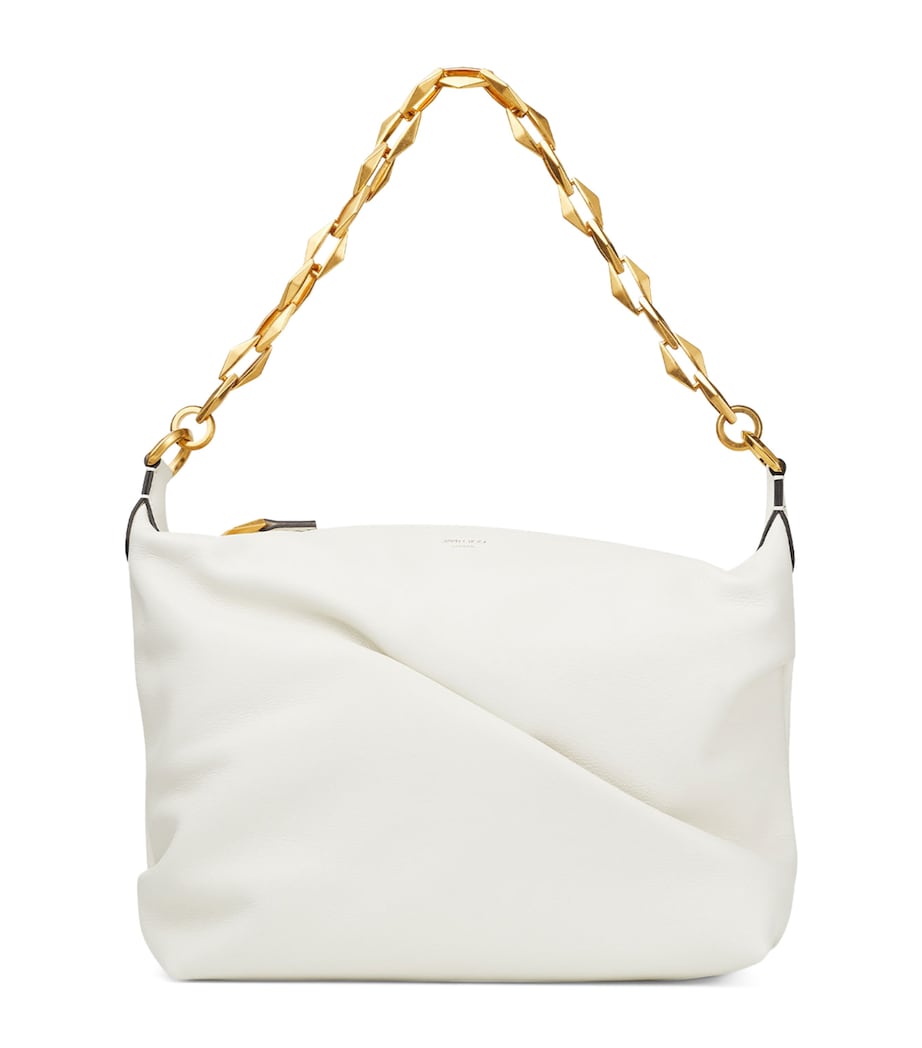 Leather Diamond Shoulder Bag LATTE/GOLD Image 1