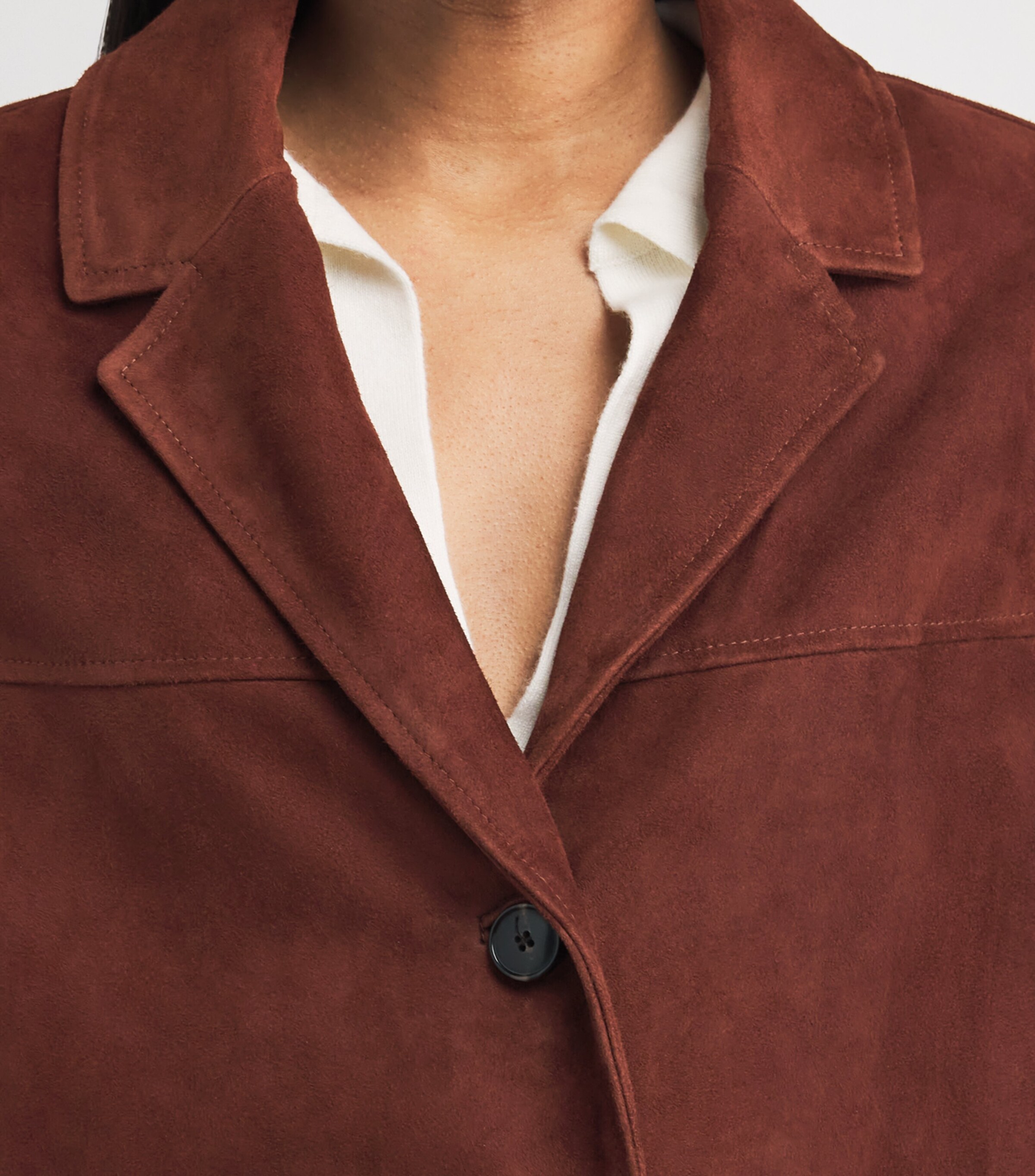 Yves Salomon Womens Lambskin Suede Collared Jacket Image 3