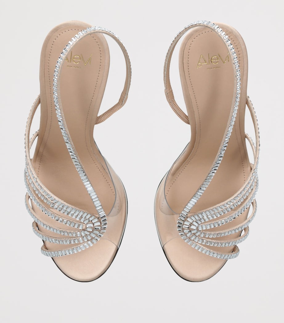 Alevì Satin Star Xtal Heeled Sandals 95 Silver Com Image 4