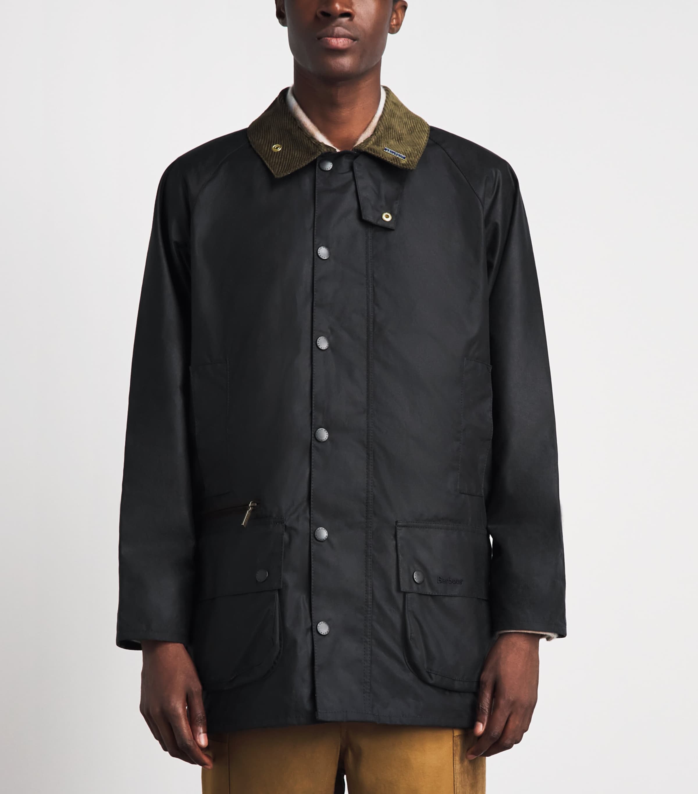 Barbour Mens Waxed Cotton Icons Beaufort Jacket Navy Image 4