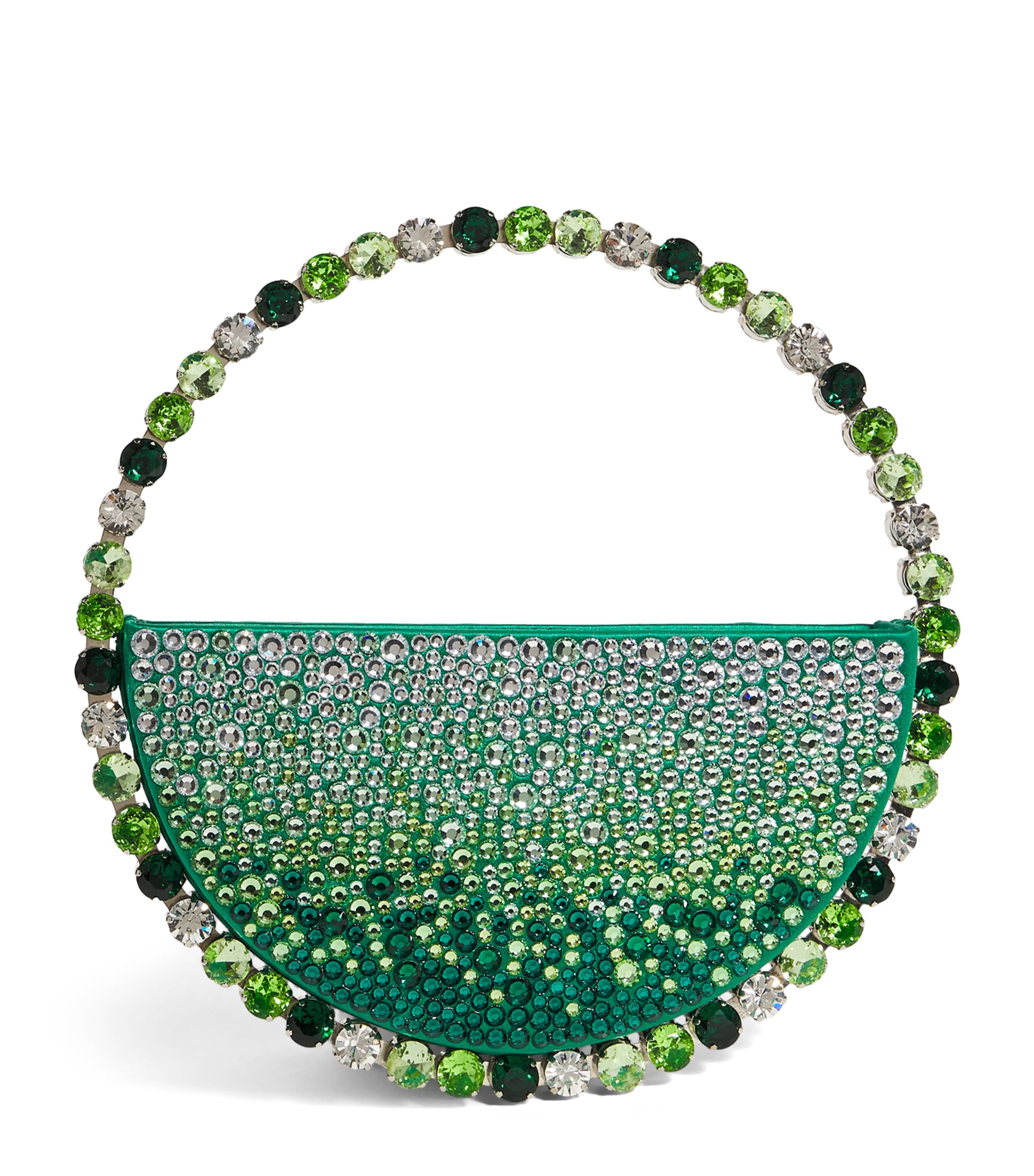 L'alingi Exclusive Crystal-embellished Eternity Clutch Bag In Green