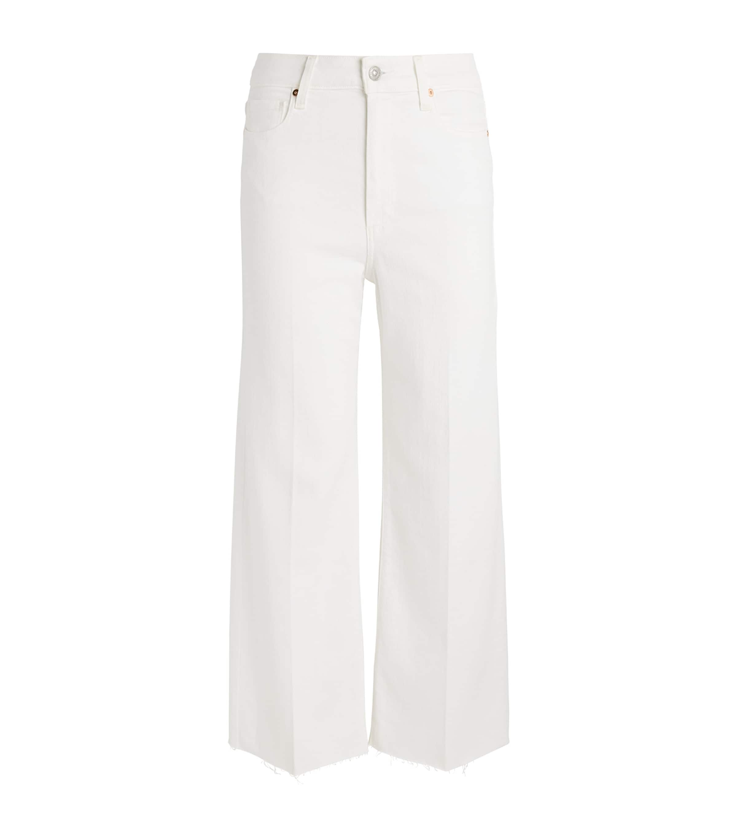 Shop Paige Anessa Wide-leg Jeans In White