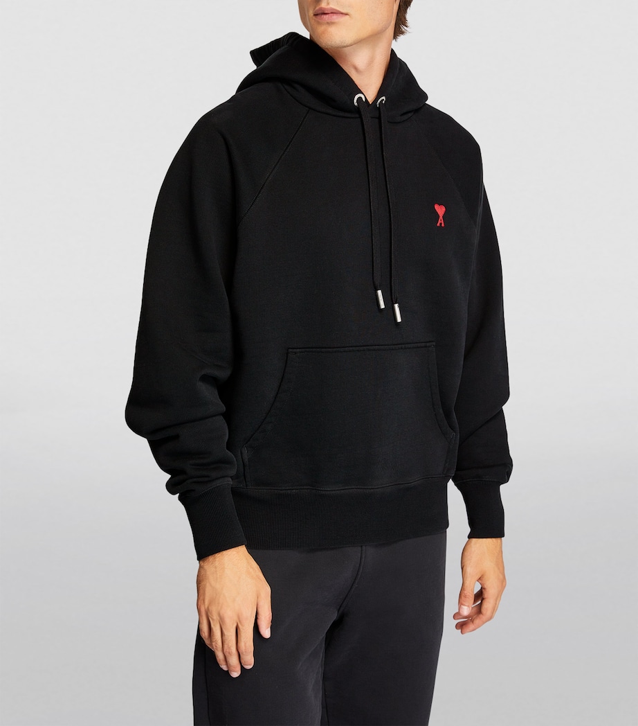 AMI Paris Mens Ami de Coeur Hoodie Black Image 3