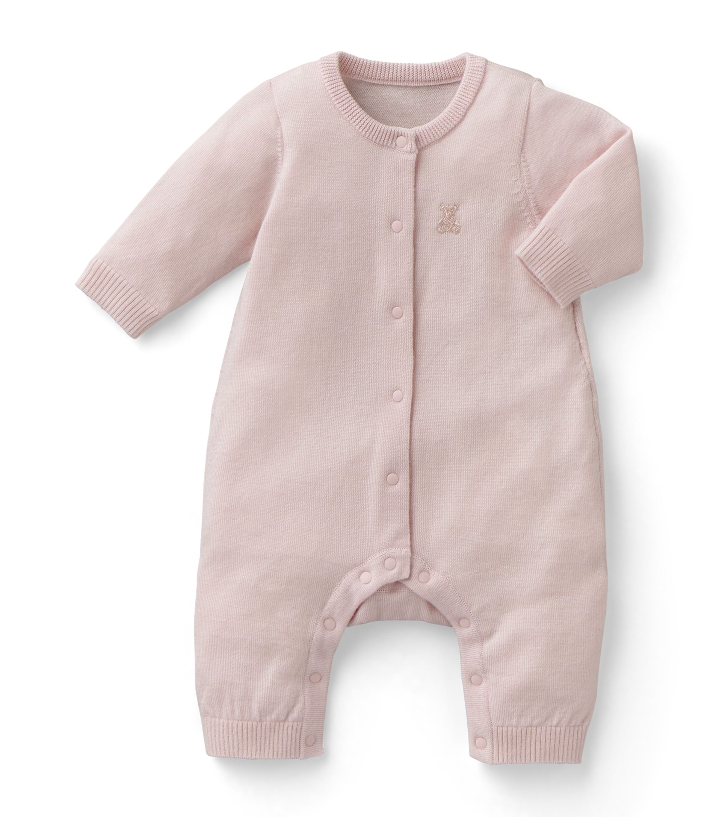 Miki House Cashmere Embroidered Playsuit In Pink