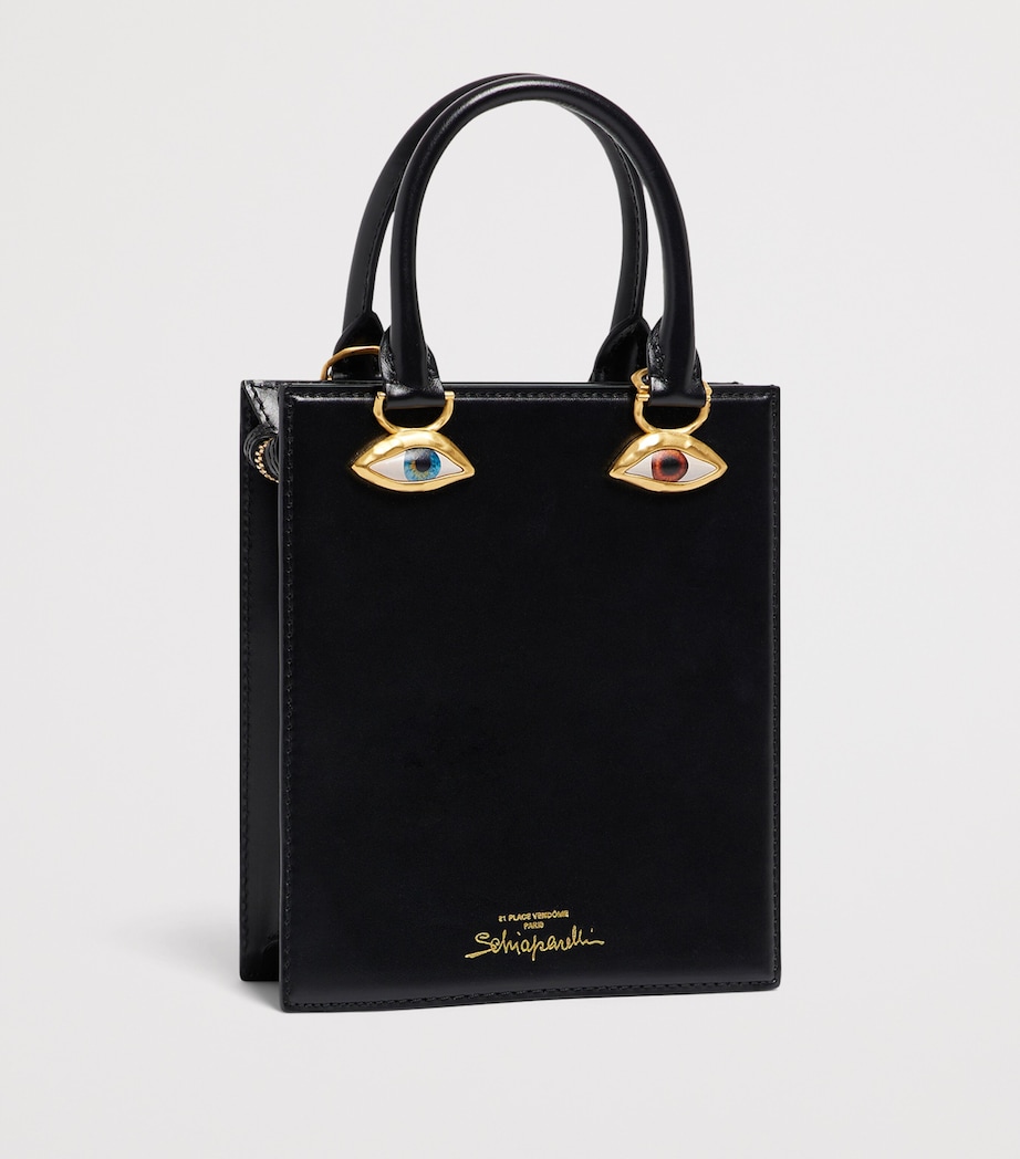 Schiaparelli Mini Leather Face Top-Handle Bag Black Image 3