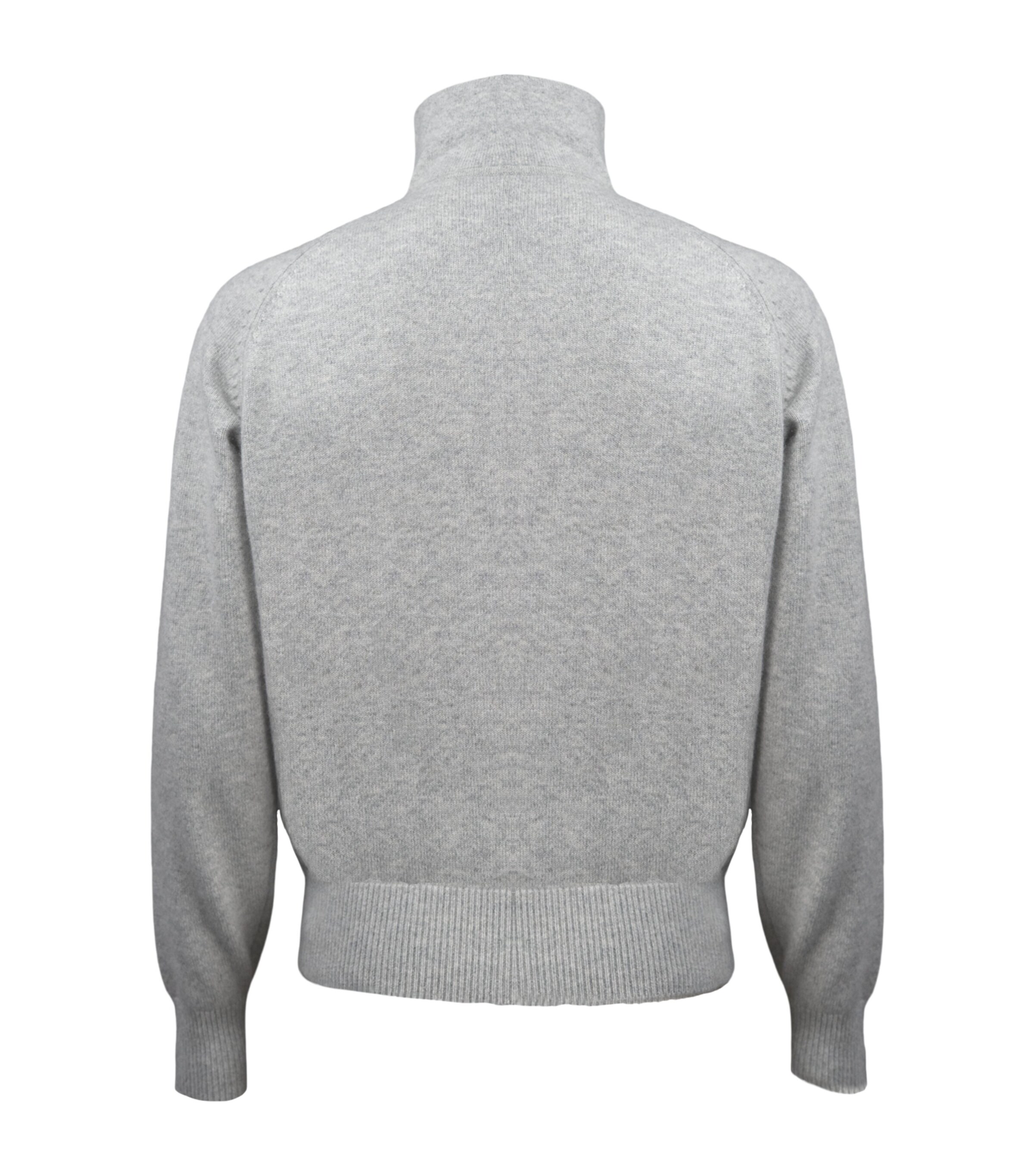 Alan Scott Mens Cashmere Quarter-Zip Sweater Silver Image 4