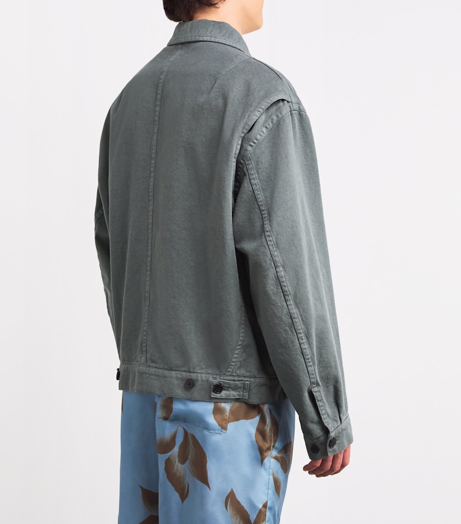 DRIES VAN NOTEN Mens Cotton Jacket Sage Image 4