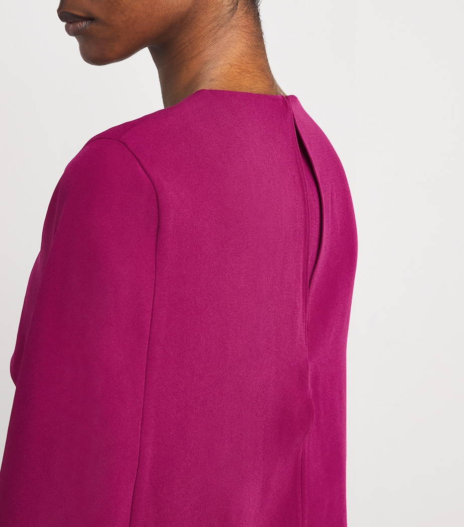 Satin Crepe Midi Dress DARK PINK Image 4
