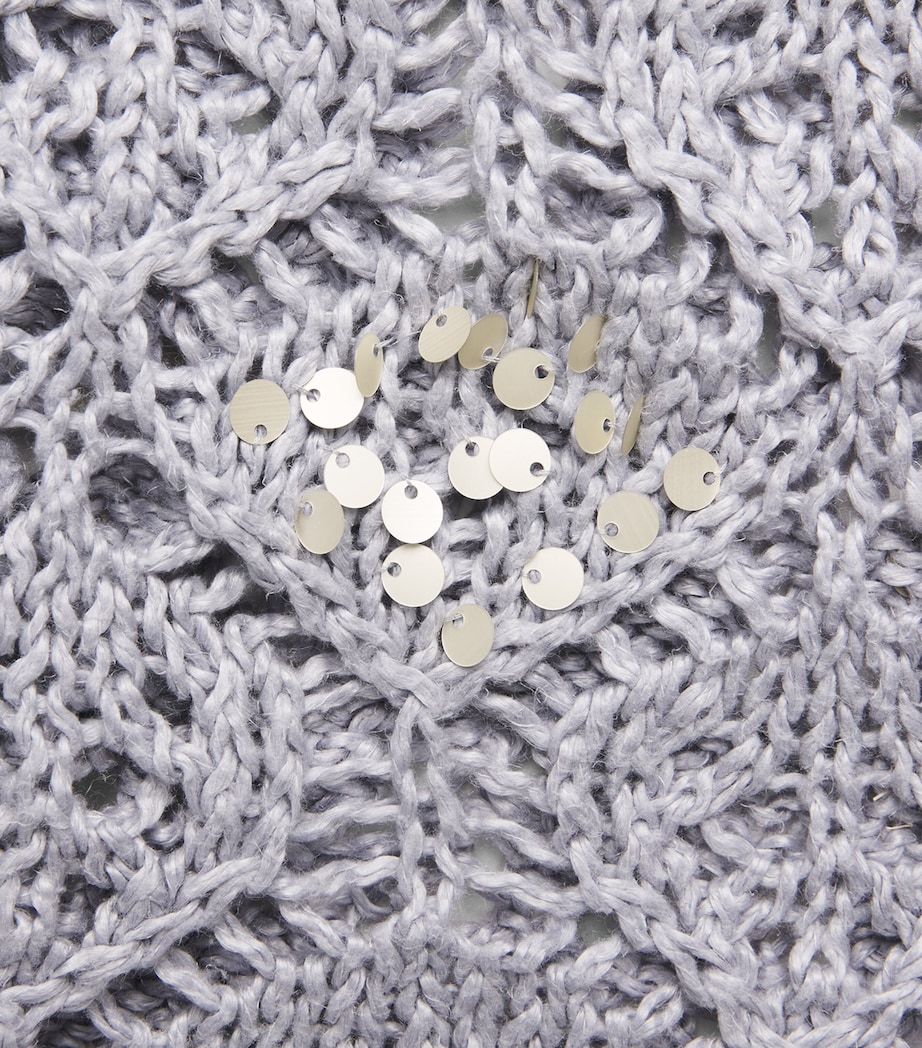 Eleventy Womens Linen Sequin-Embellished Sweater Nuvola Image 6