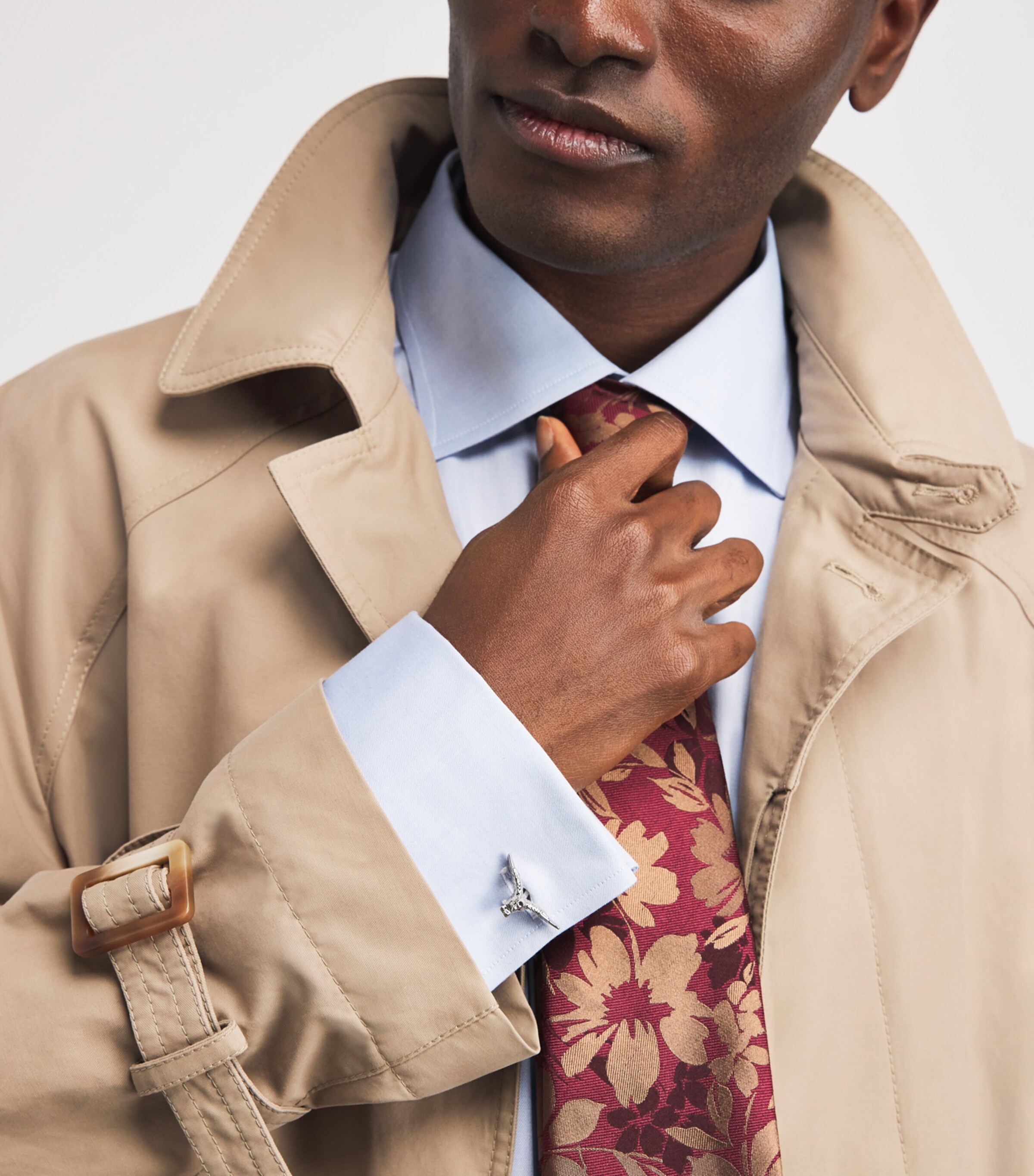 Tateossian Thompson Palladium-Plated Eagle Cufflinks Brown Image 2