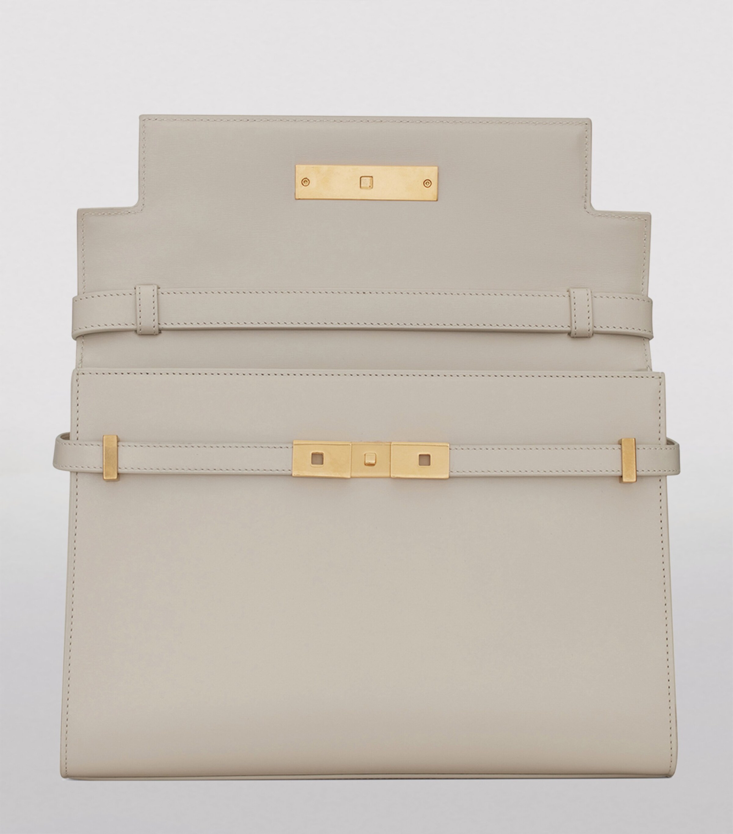 Saint Laurent Small Leather Canvas Manhattan Tote Bag Image 4