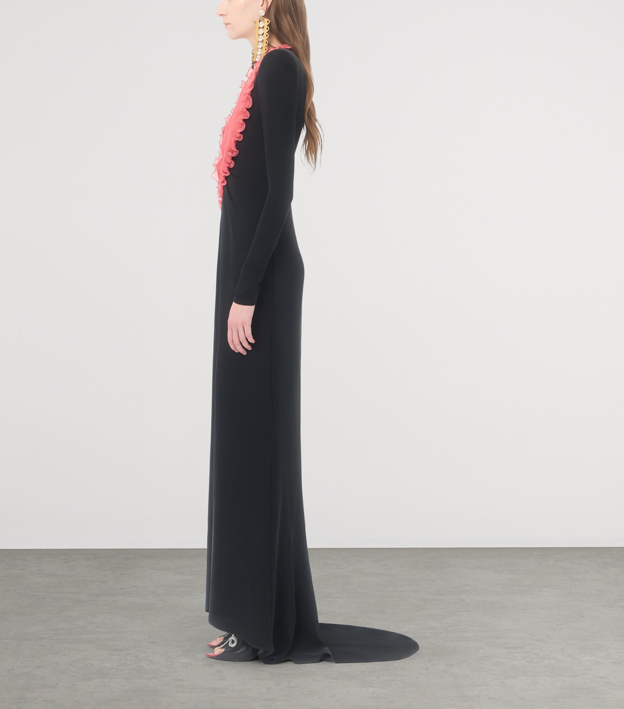 Valentino Womens Silk Cady Feather Gown Image 3