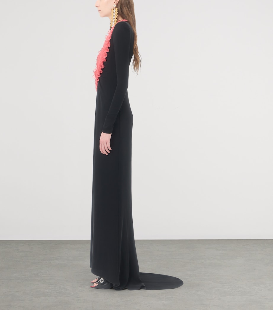 Valentino Womens Silk Cady Feather Gown Image 3