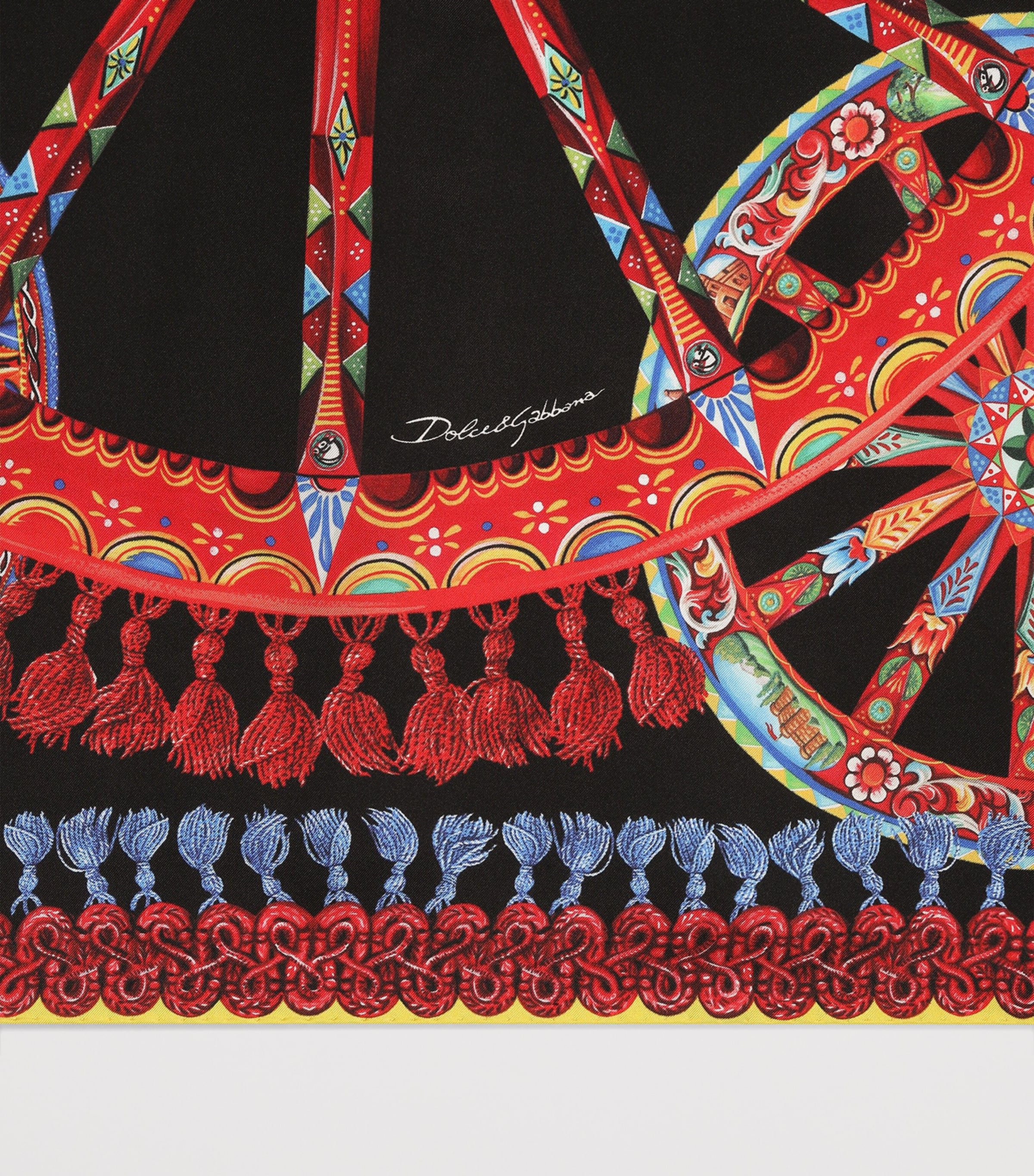 Dolce&Gabbana Silk Carretto Foulard Ruote Carretto Image 2