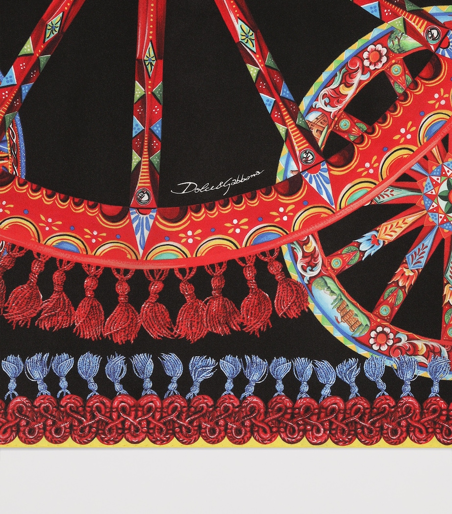 Dolce&Gabbana Silk Carretto Foulard Ruote Carretto Image 2