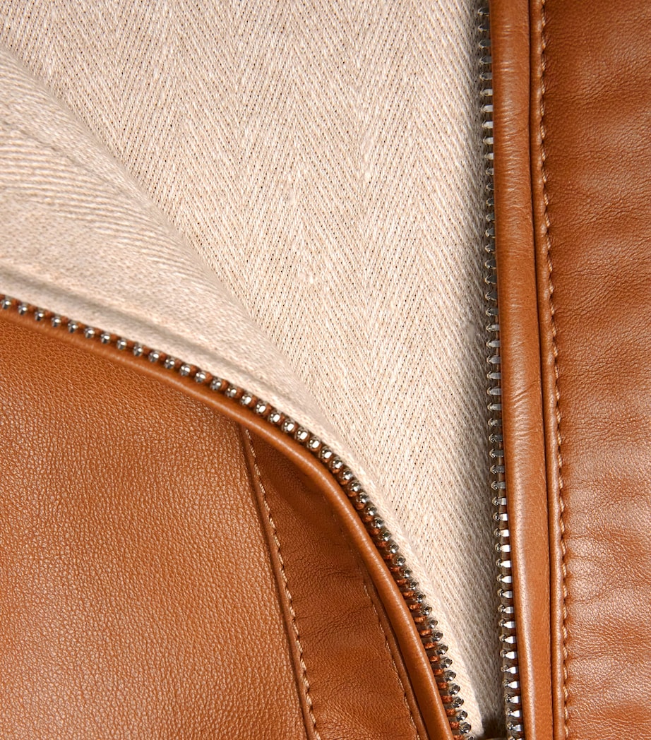 Leather Reversible Bomber Jacket COGNAC SCURO/NAT Image 5