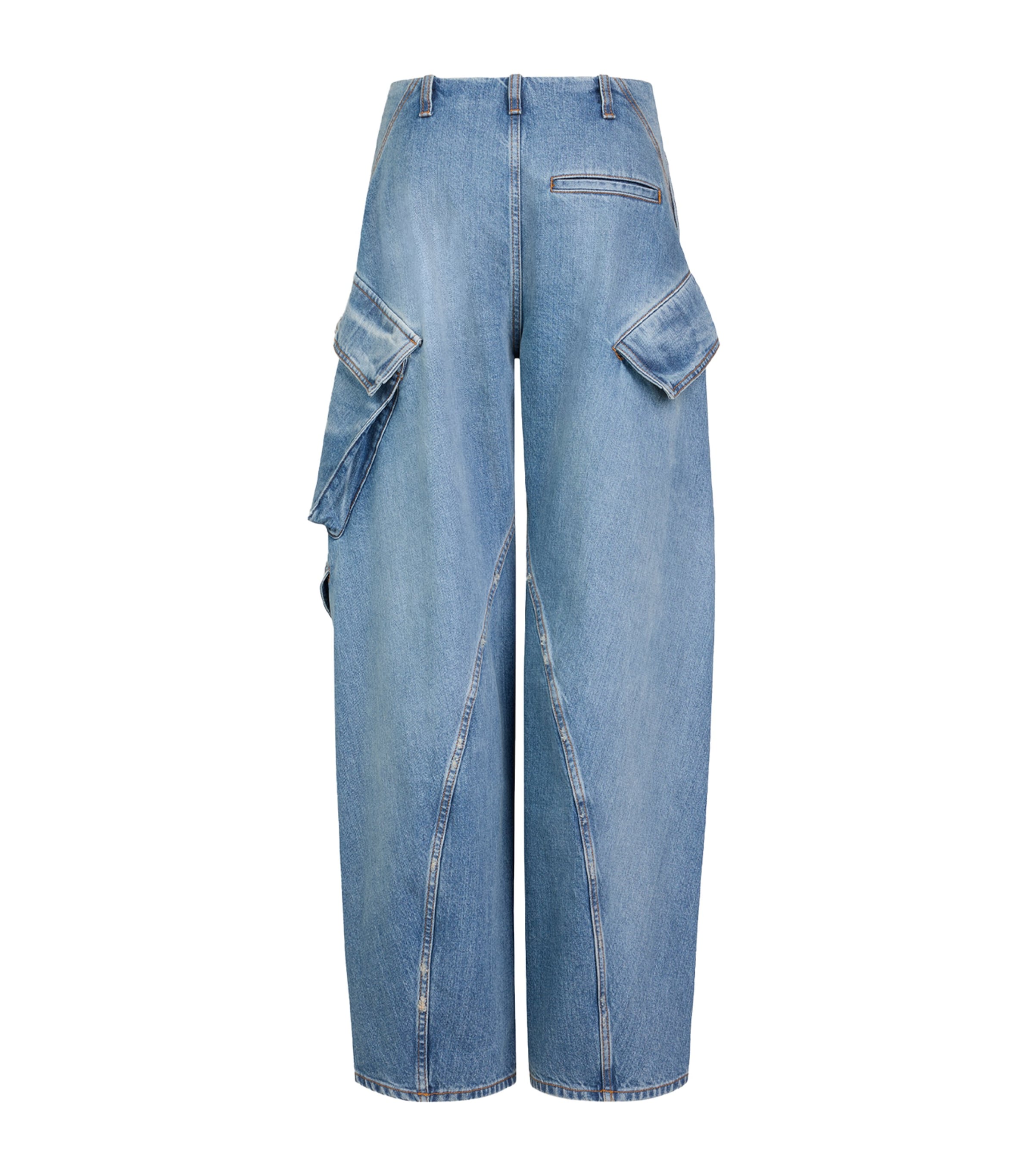 Alaïa Womens Cargo Relaxed Jeans Faded Blue Image 2