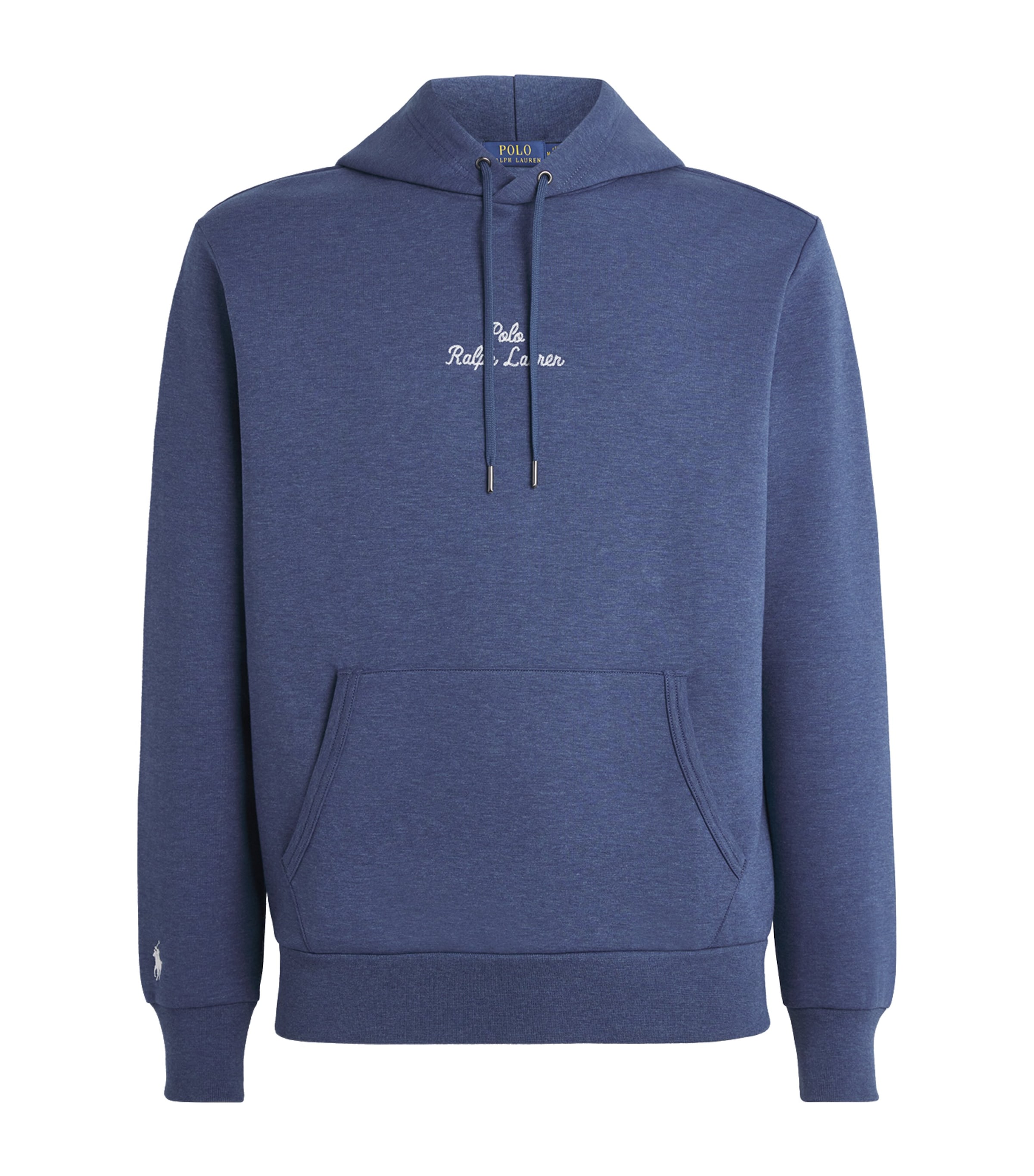 Polo Ralph Lauren Logo Double-knit Hoodie In Blue