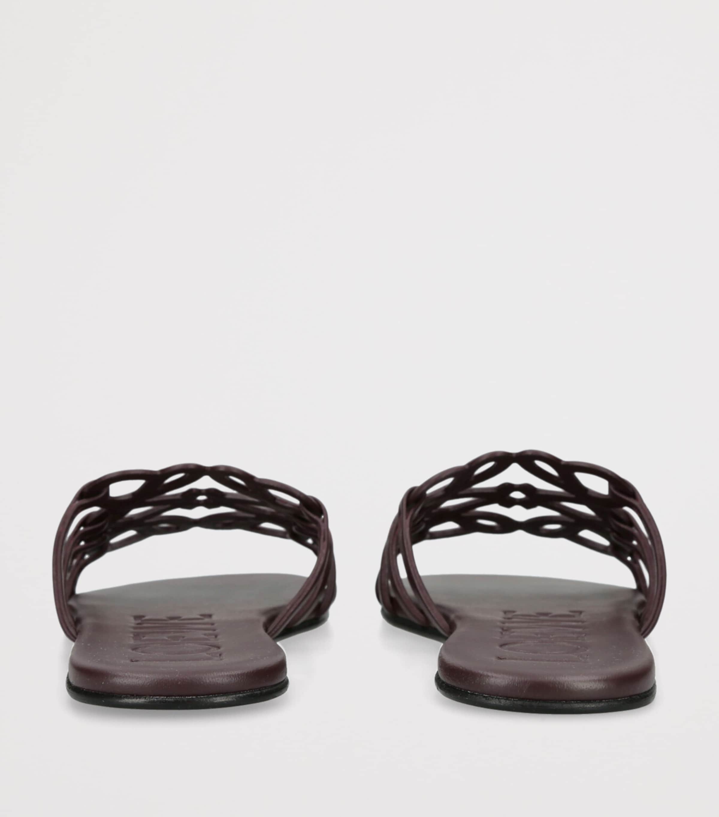 Leather Petal Anagram Sandals WINE Image 2
