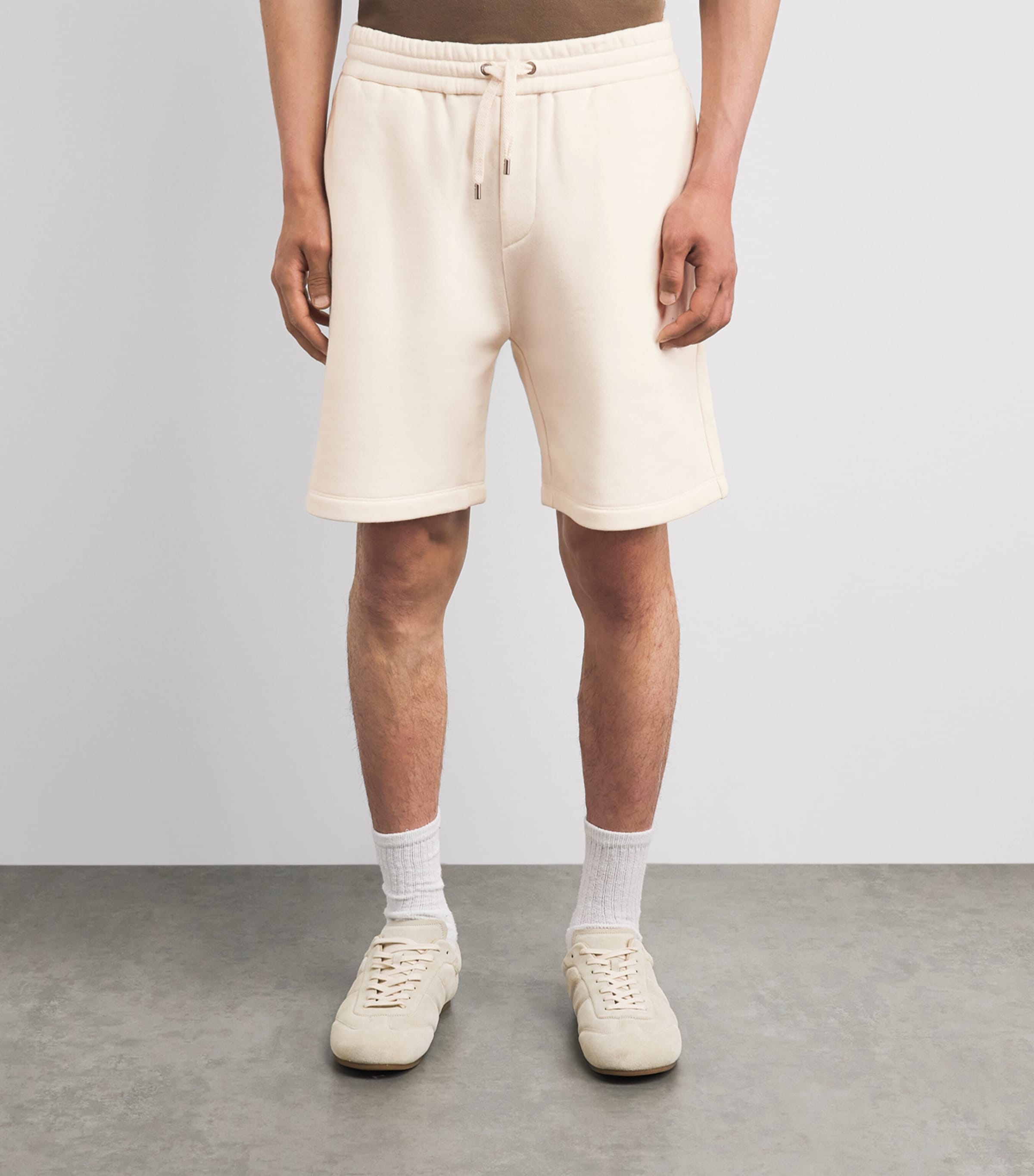 Ralph Lauren Purple Label Mens x Wimbledon Cotton-Cashmere Sweatshorts Cream Image 4