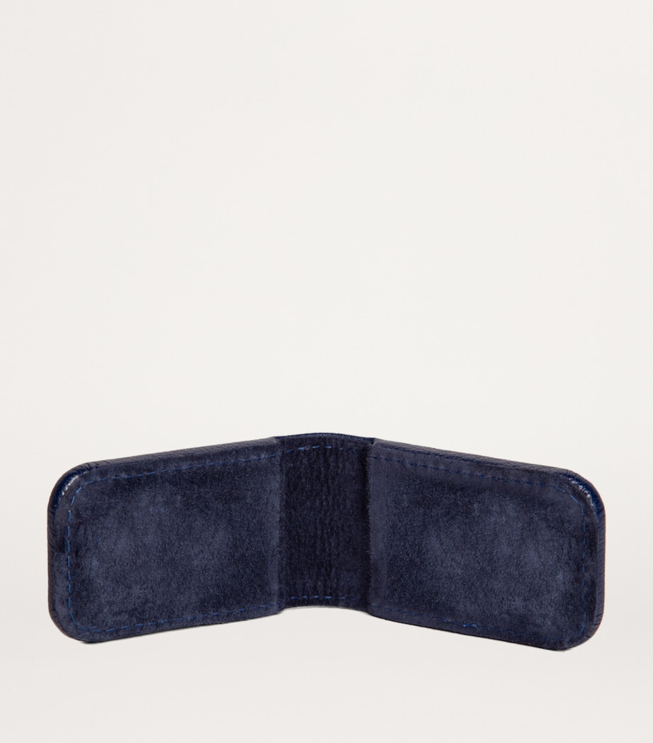 Leather Capra Money Clip MARINE BLUE Image 3