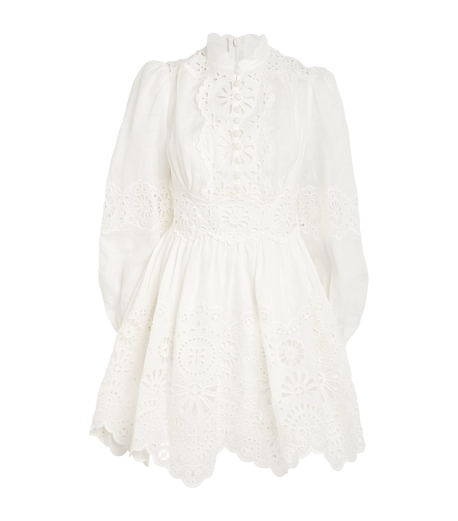 Broderie Anglaise Mini Dress IVORY Image 1