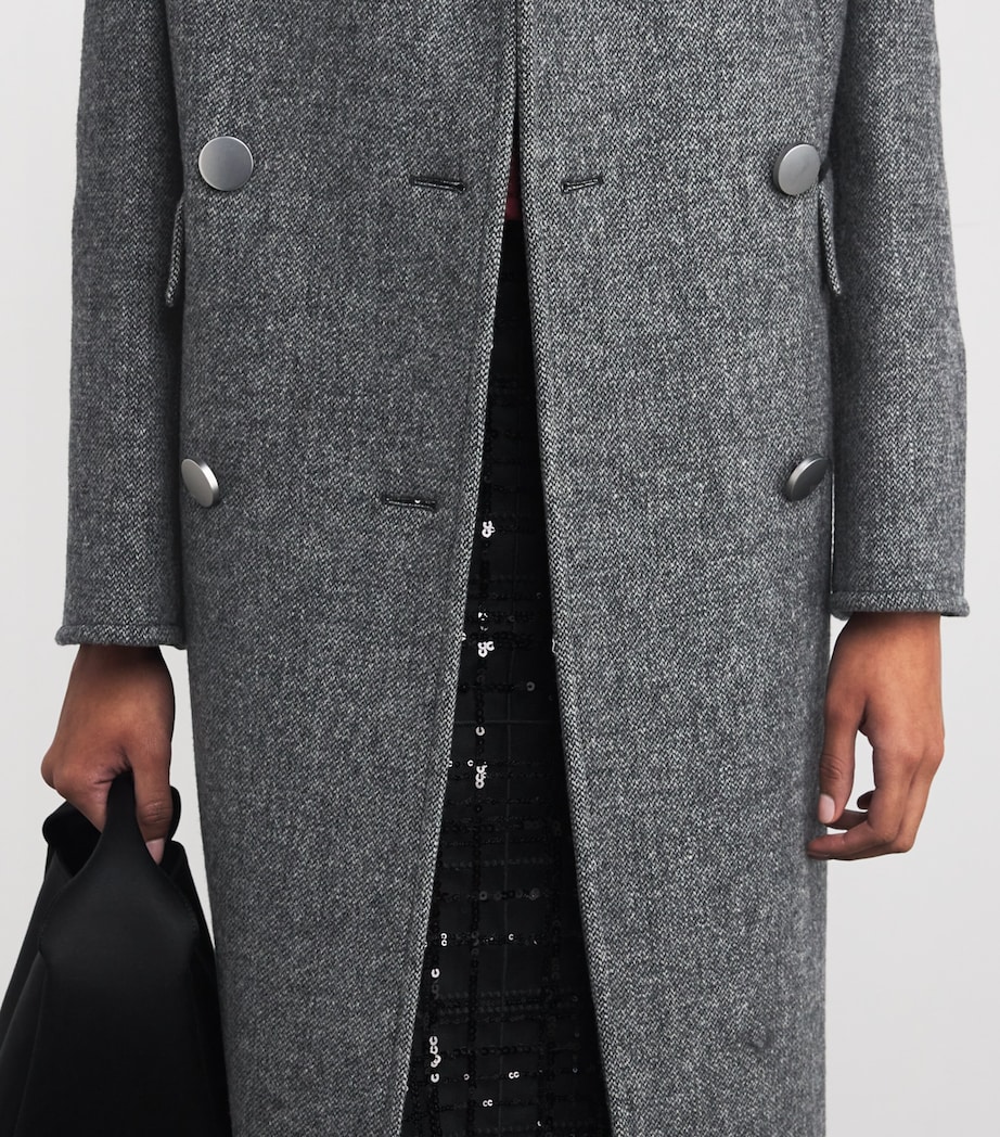 Wool Double-Breasted Coat GREY Image 6