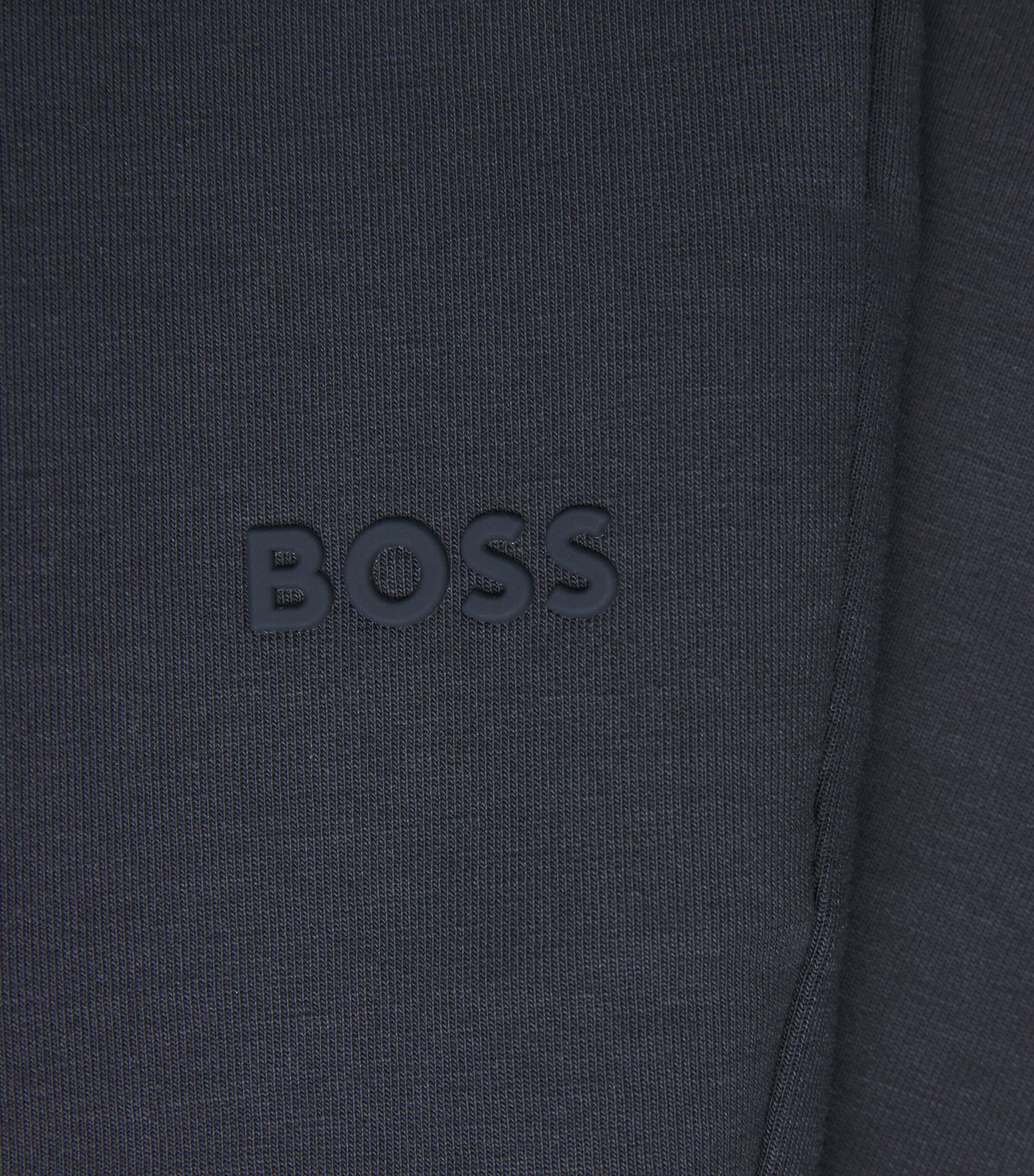 BOSS Mens Stretch-Cotton Cuffed Sweatpants Dark Blue Image 6