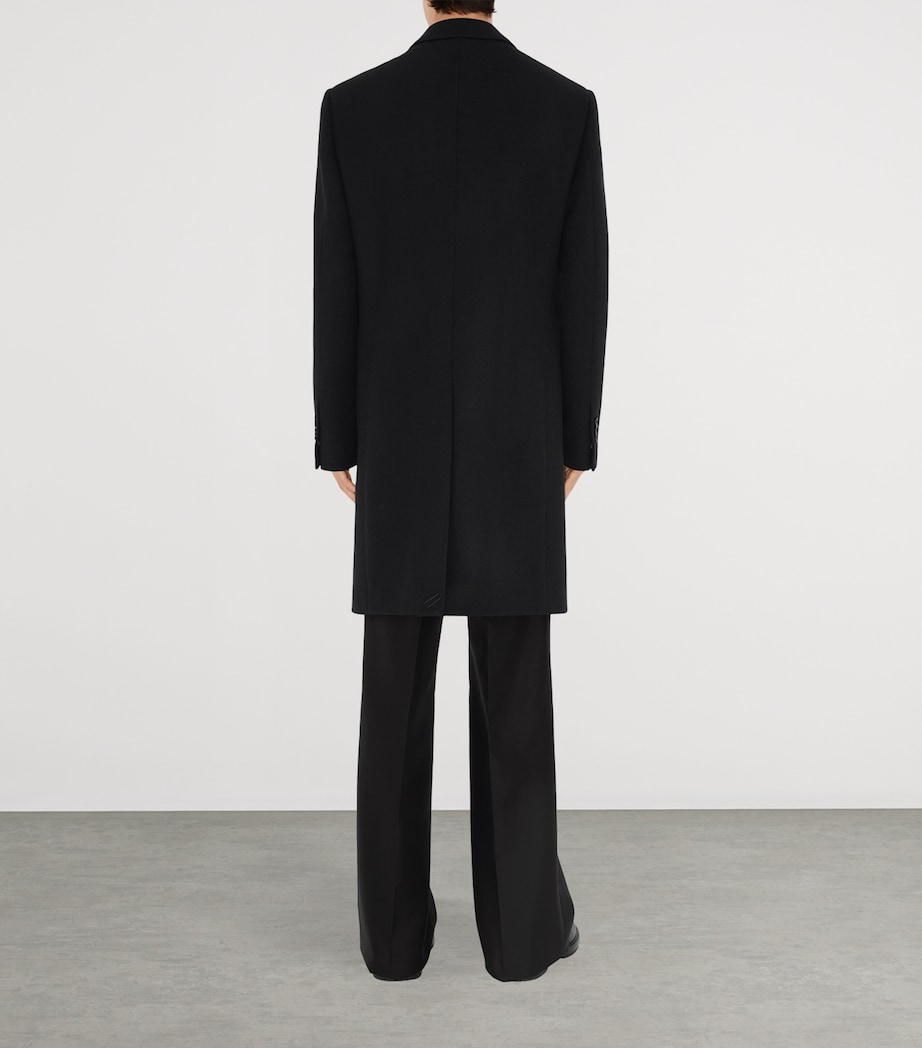 Wool Single-Breasted Tailored Coat BLACK Image 4