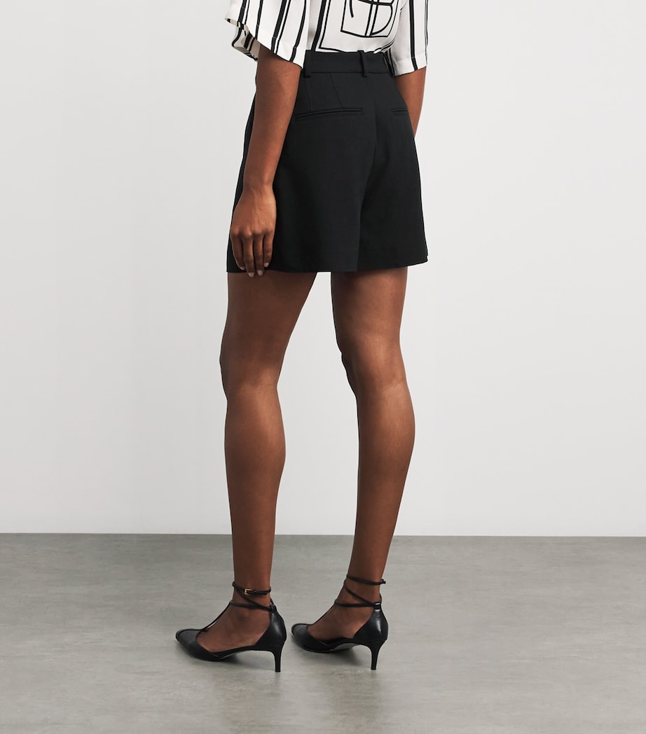 Pleated Trent Tailored Shorts BLACK Image 4