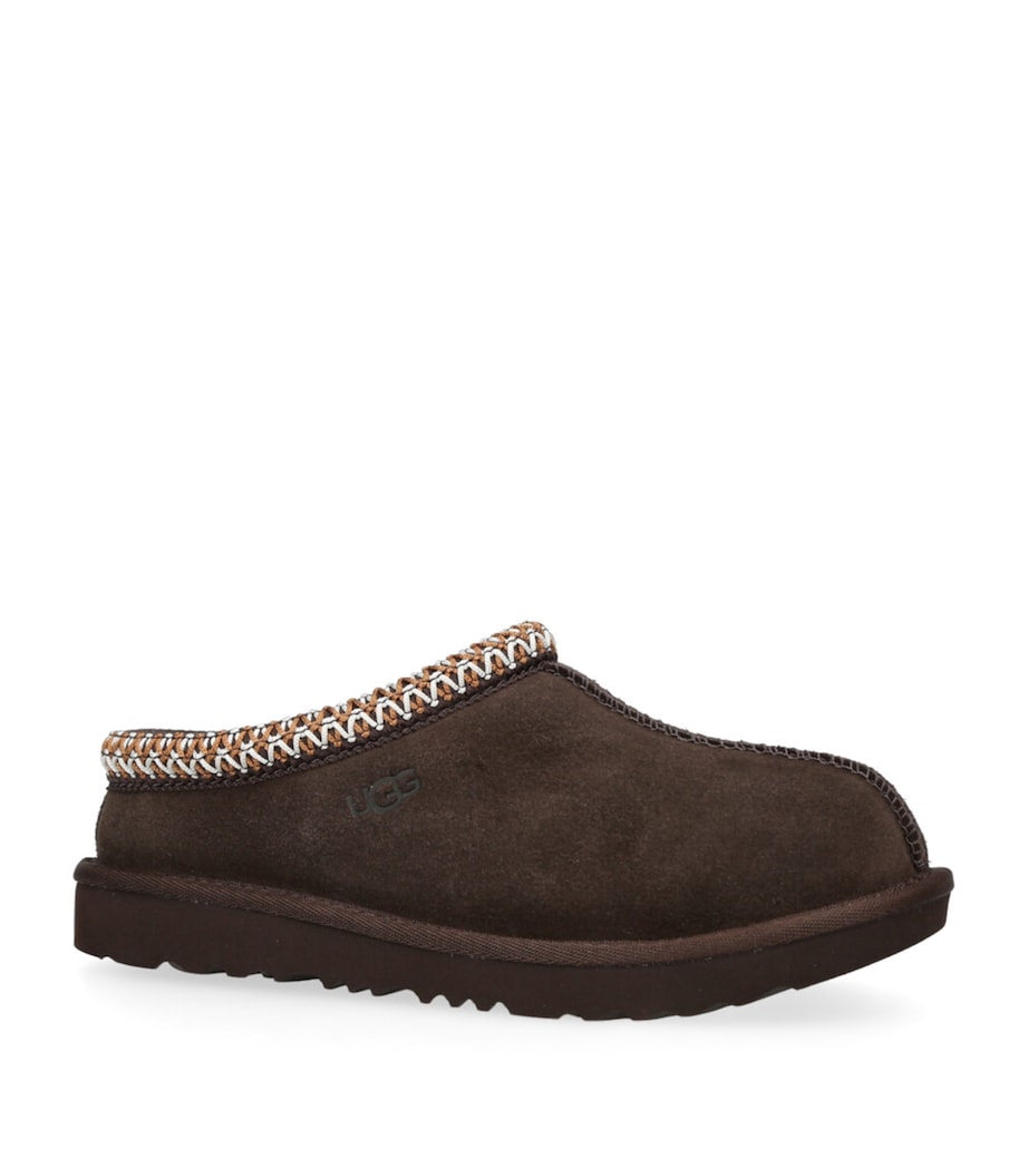 UGG Kids Leather Tasman II Slippers Dark Brown Image 3