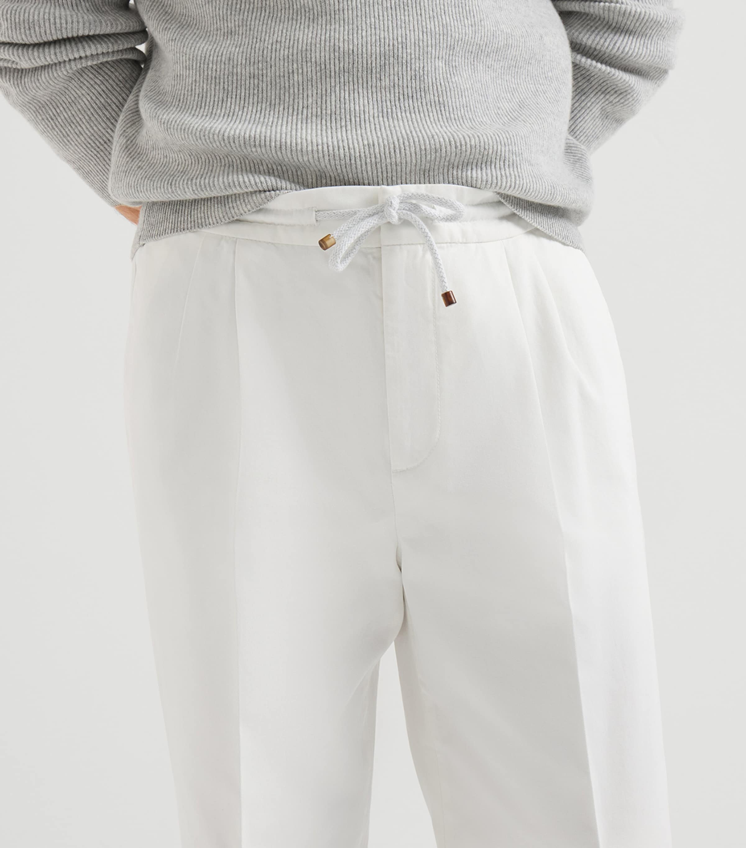 Brunello Cucinelli Mens Cotton Gabardine Drawstring Trousers Image 6