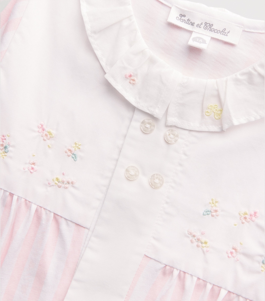 Cotton Stripe All-In-One (0-24 Months) 31ROSE PÂLE Image 3