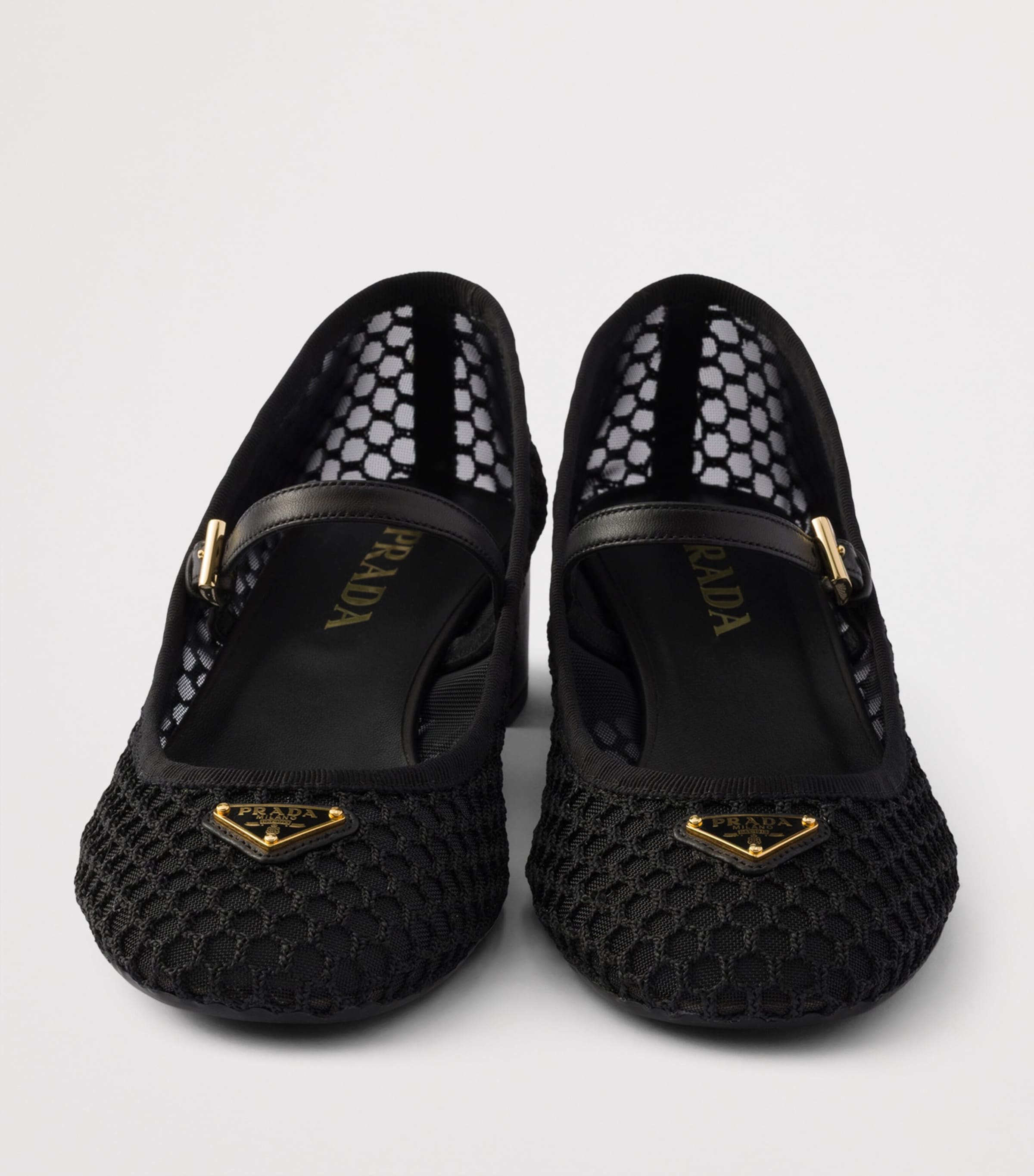 Prada Mesh Open-Work Mary Janes 35 Black Image 5